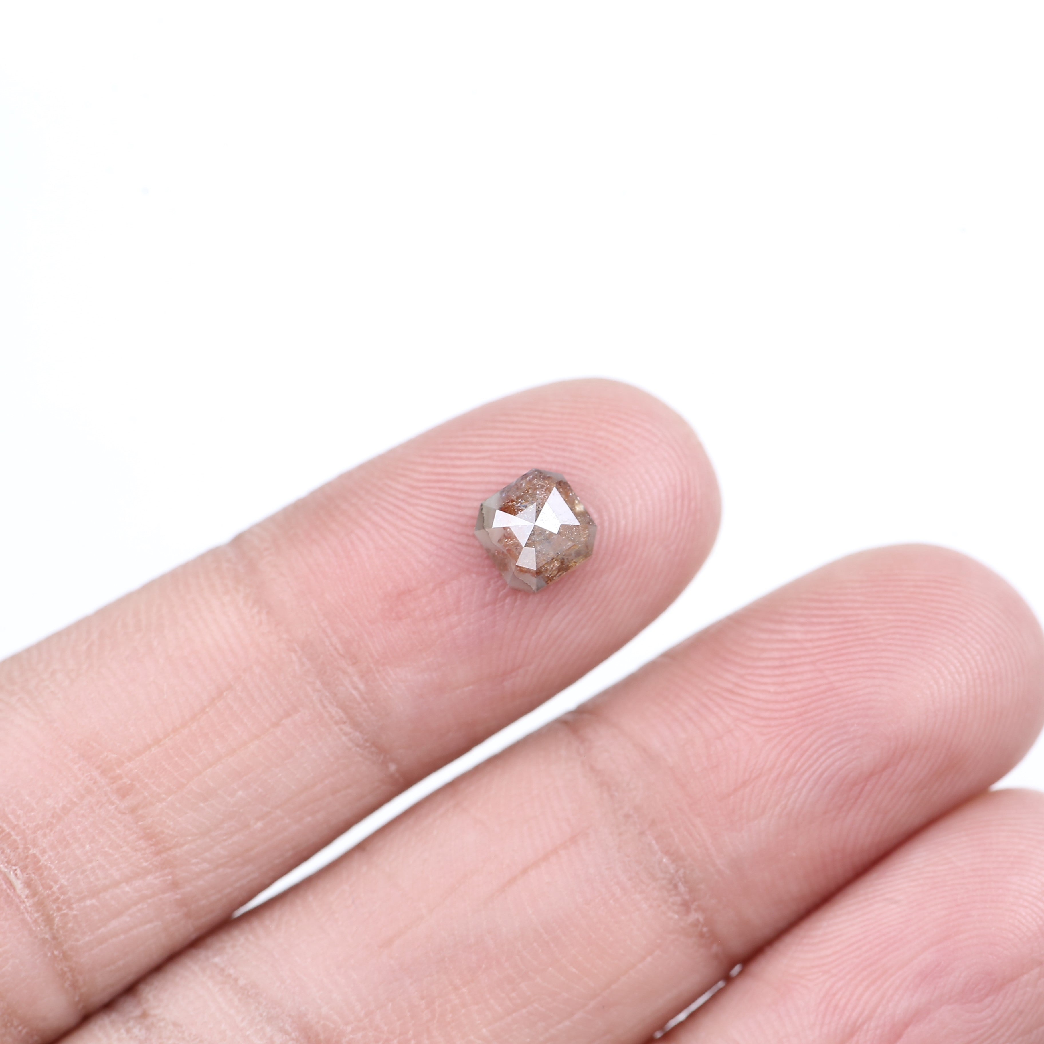 0.95 Carat Natural Orange Asscher Cut Diamond 5.30 MM