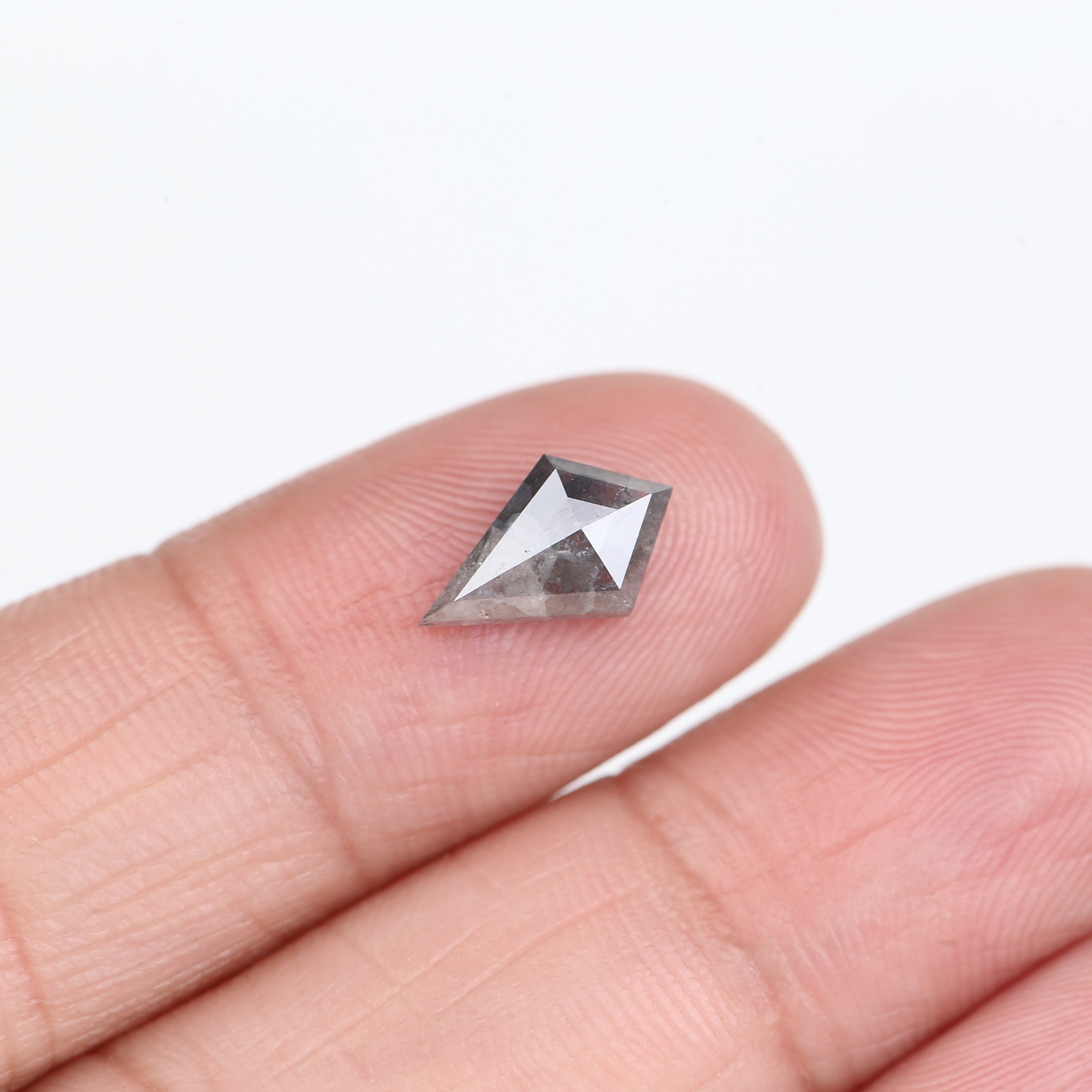 1.20 Carat Natural Gray Kite Cut Salt and Pepper Diamond 10.46 MM