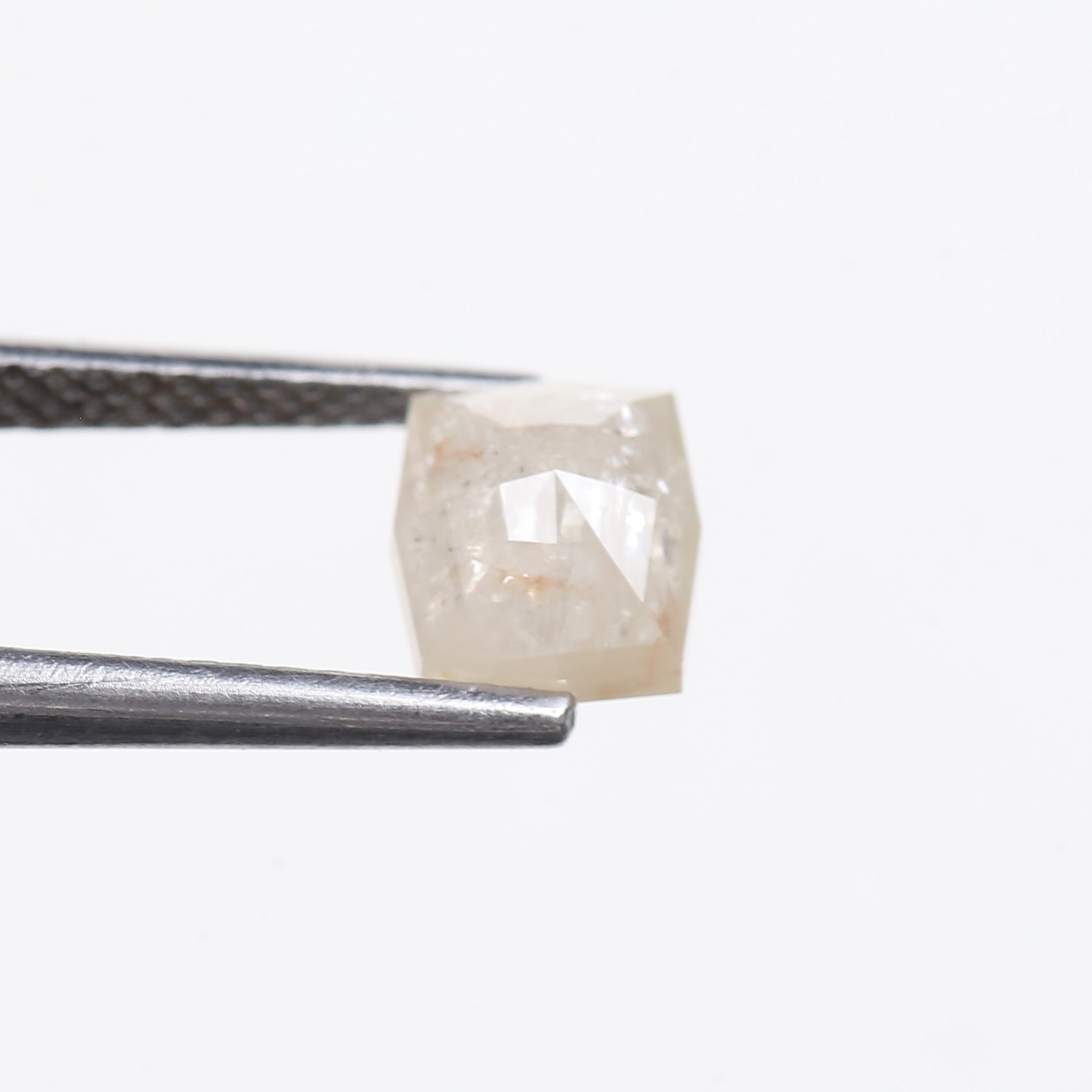 1.37 Carat Natural Cushion Cut Salt and Pepper Diamond 6.68 MM