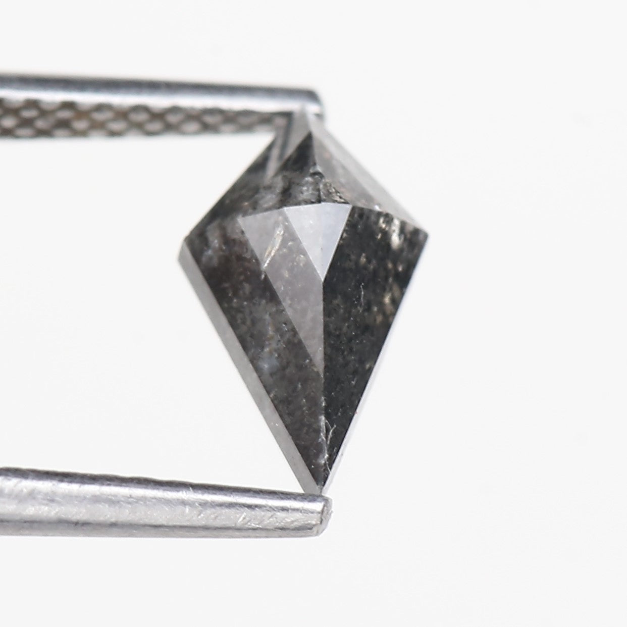 0.87 Carat Natural Black Salt and Pepper Kite Cut Diamond 9.52 MM