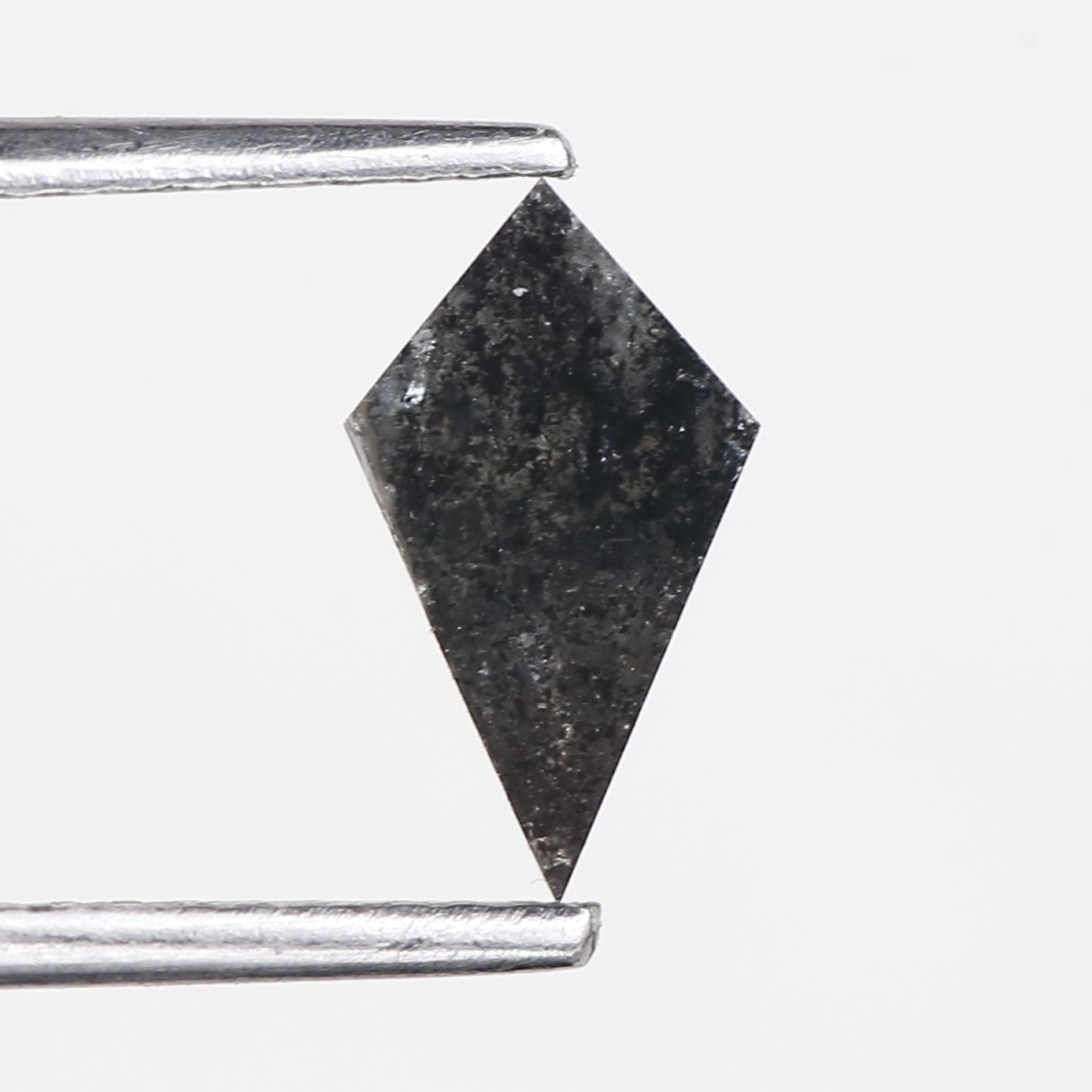 0.87 Carat Natural Black Salt and Pepper Kite Cut Diamond 9.52 MM