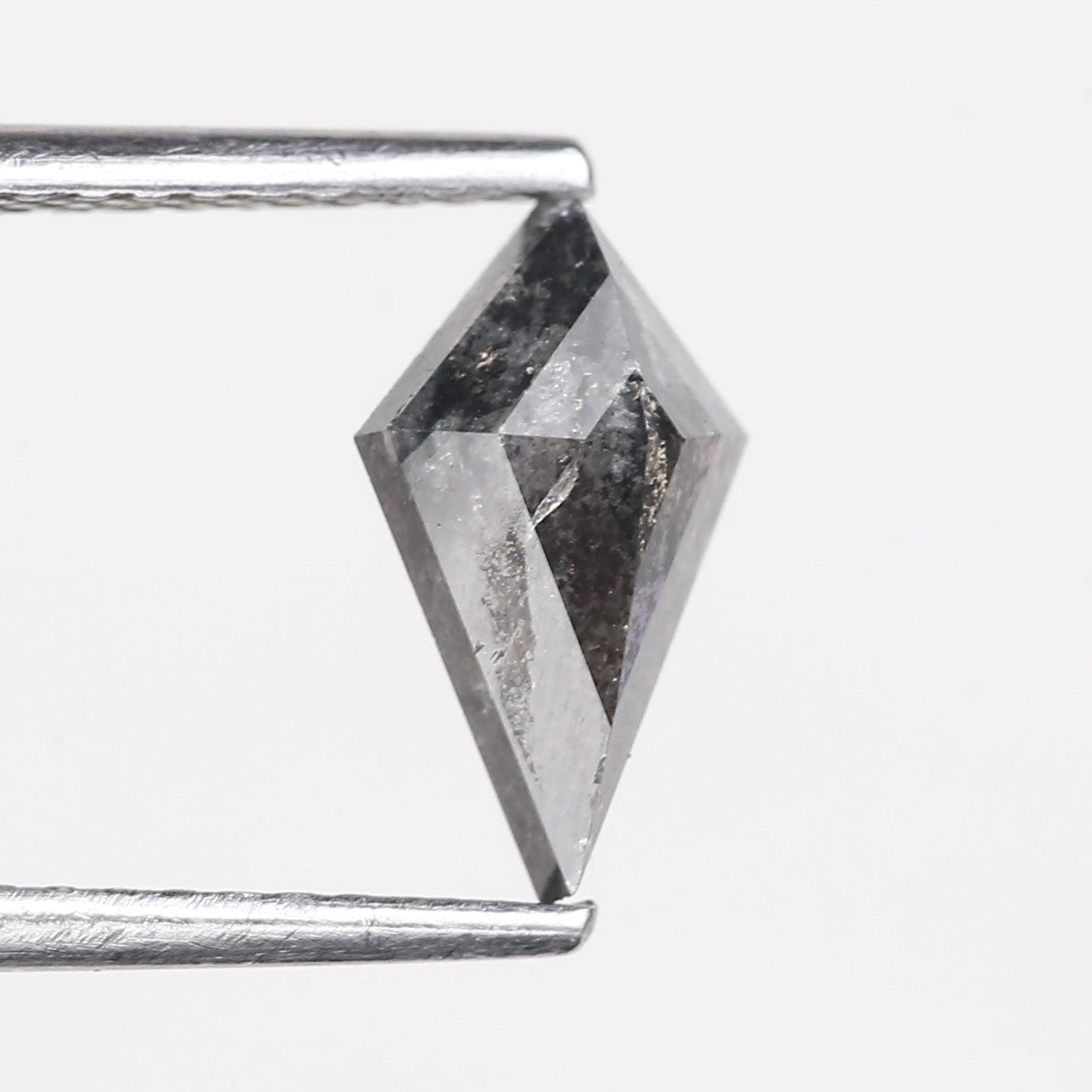 0.87 Carat Natural Black Salt and Pepper Kite Cut Diamond 9.52 MM