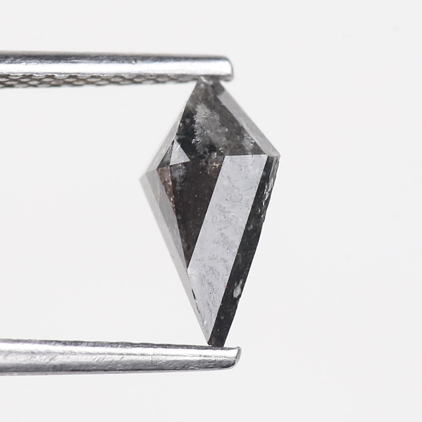 0.87 Carat Natural Black Salt and Pepper Kite Cut Diamond 9.52 MM