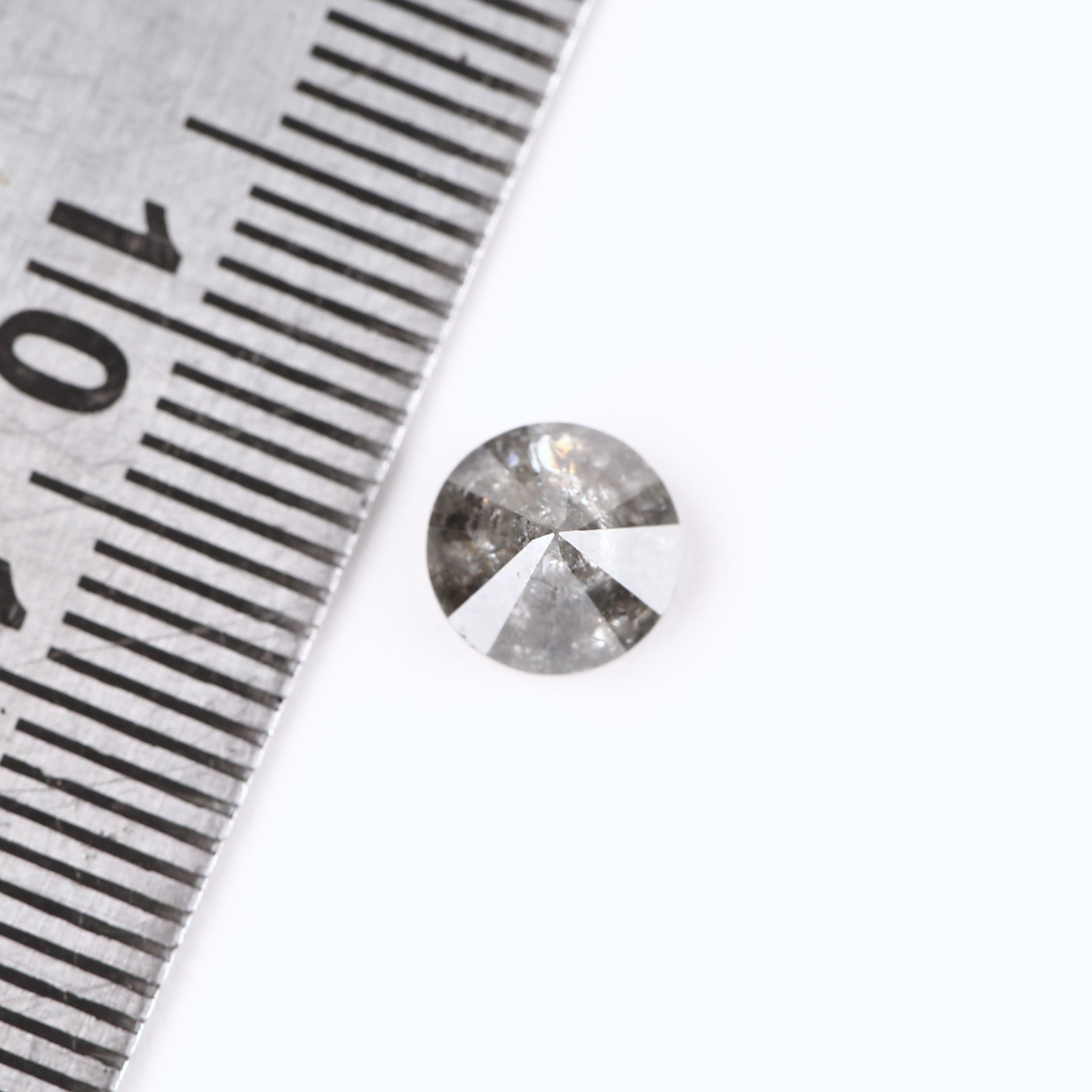 1.36 Carat Natural Fancy Gray Round Salt and Pepper Diamond 6.5 MM