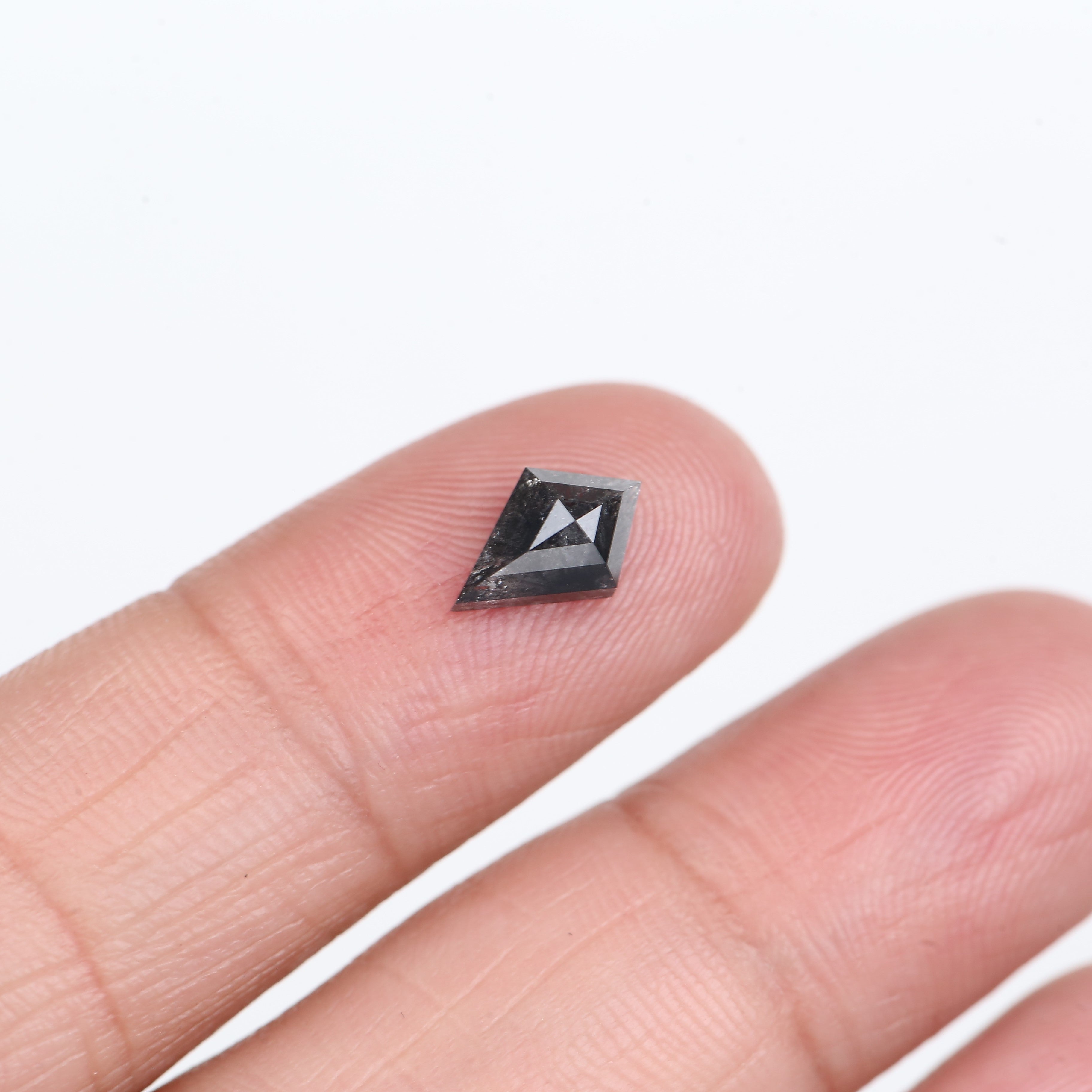 1.12 Carat Natural Black Kite Cut Salt and Pepper Diamond 9.13 MM