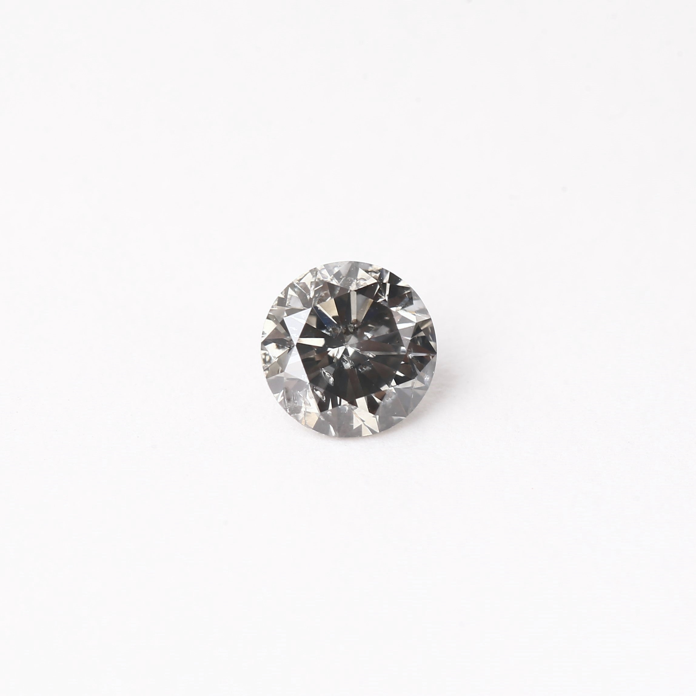 0.50ct Natural Round Opalescent Gray Salt and Pepper Diamond 4.9 MM
