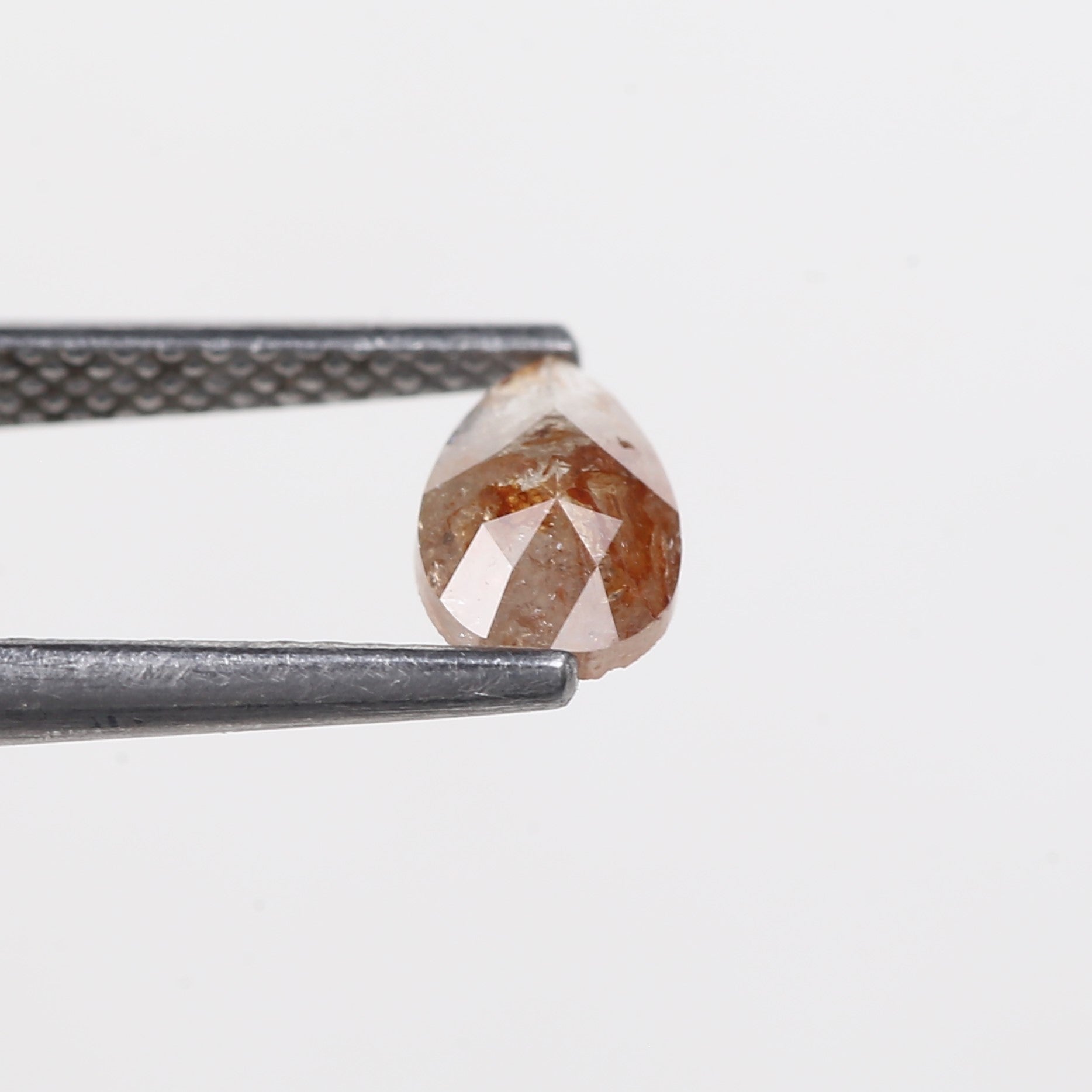 0.56 Carat Natural Orange Pear Salt Pepper Diamond 6.5 MM