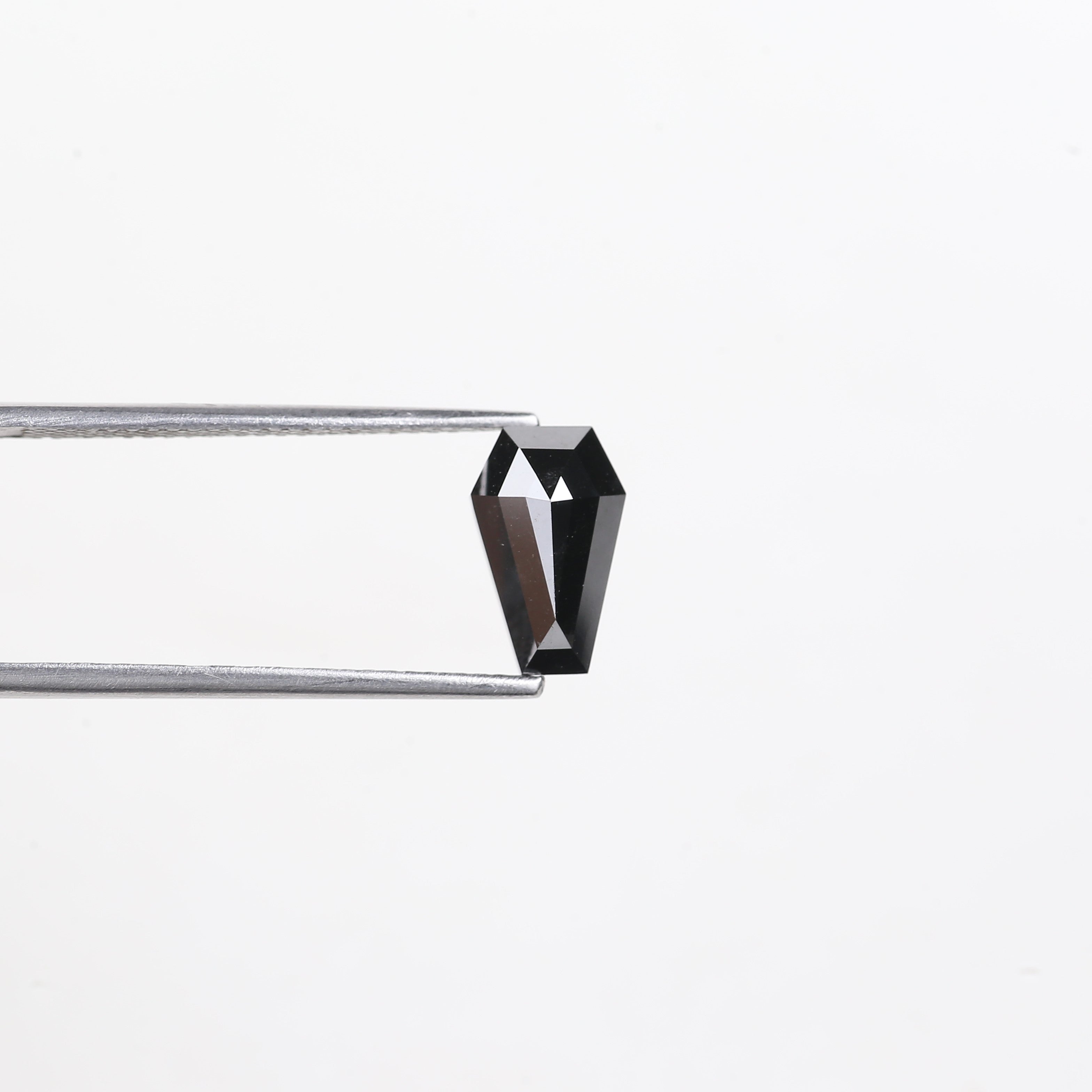 1.71 Carat Coffin Cut Natural Black Diamond 9.8 MM