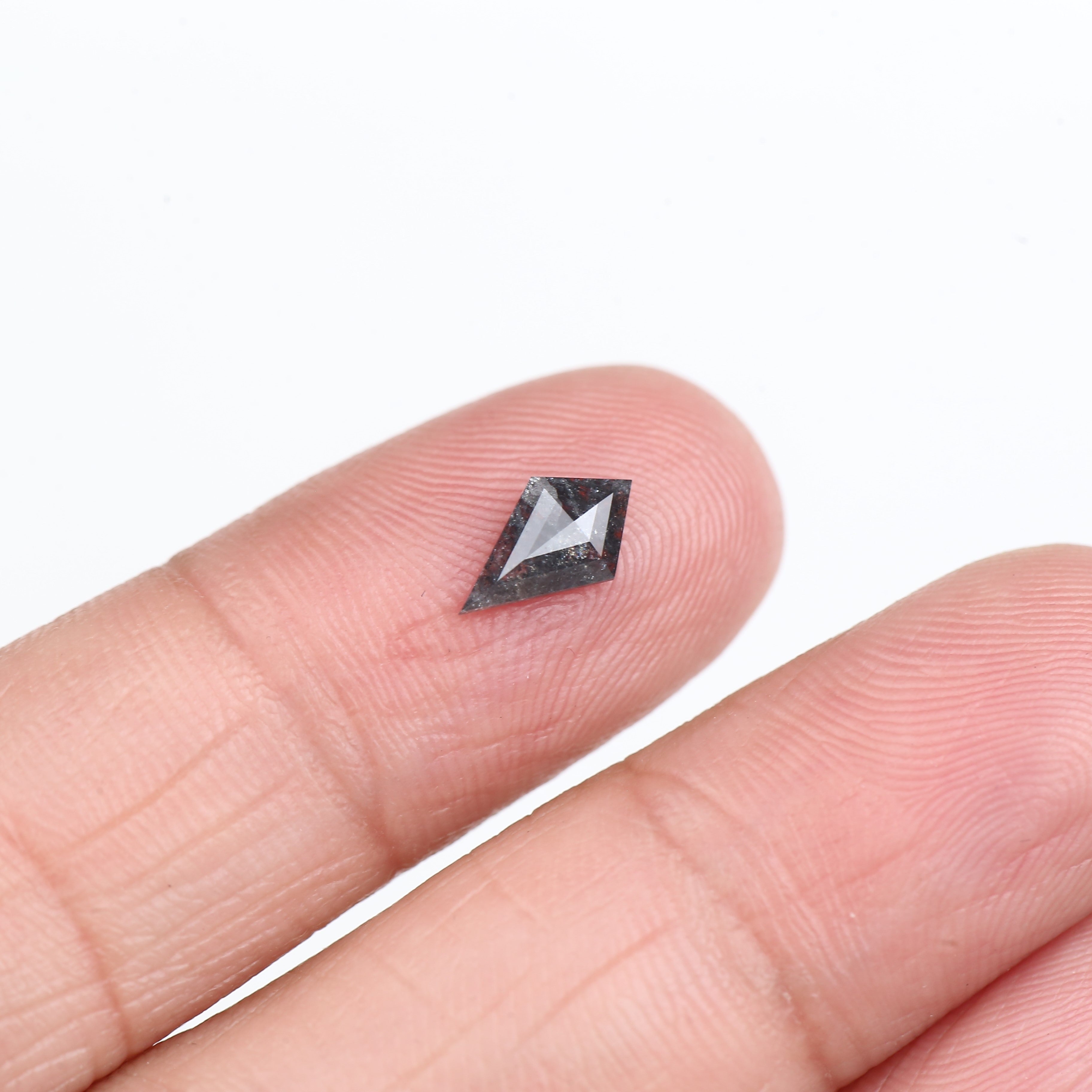 0.51 Carat Natural Gray Kite Cut Salt And Pepper Diamond 8.80 MM