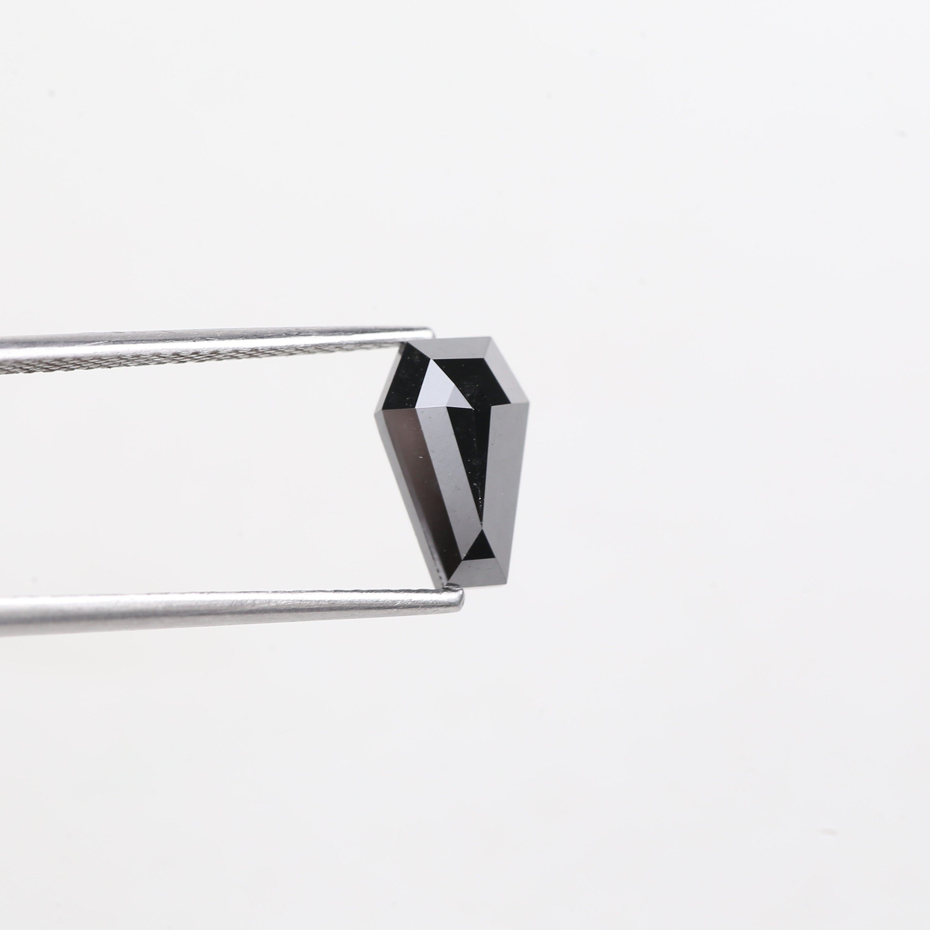 1.71 Carat Coffin Cut Natural Black Diamond 9.8 MM