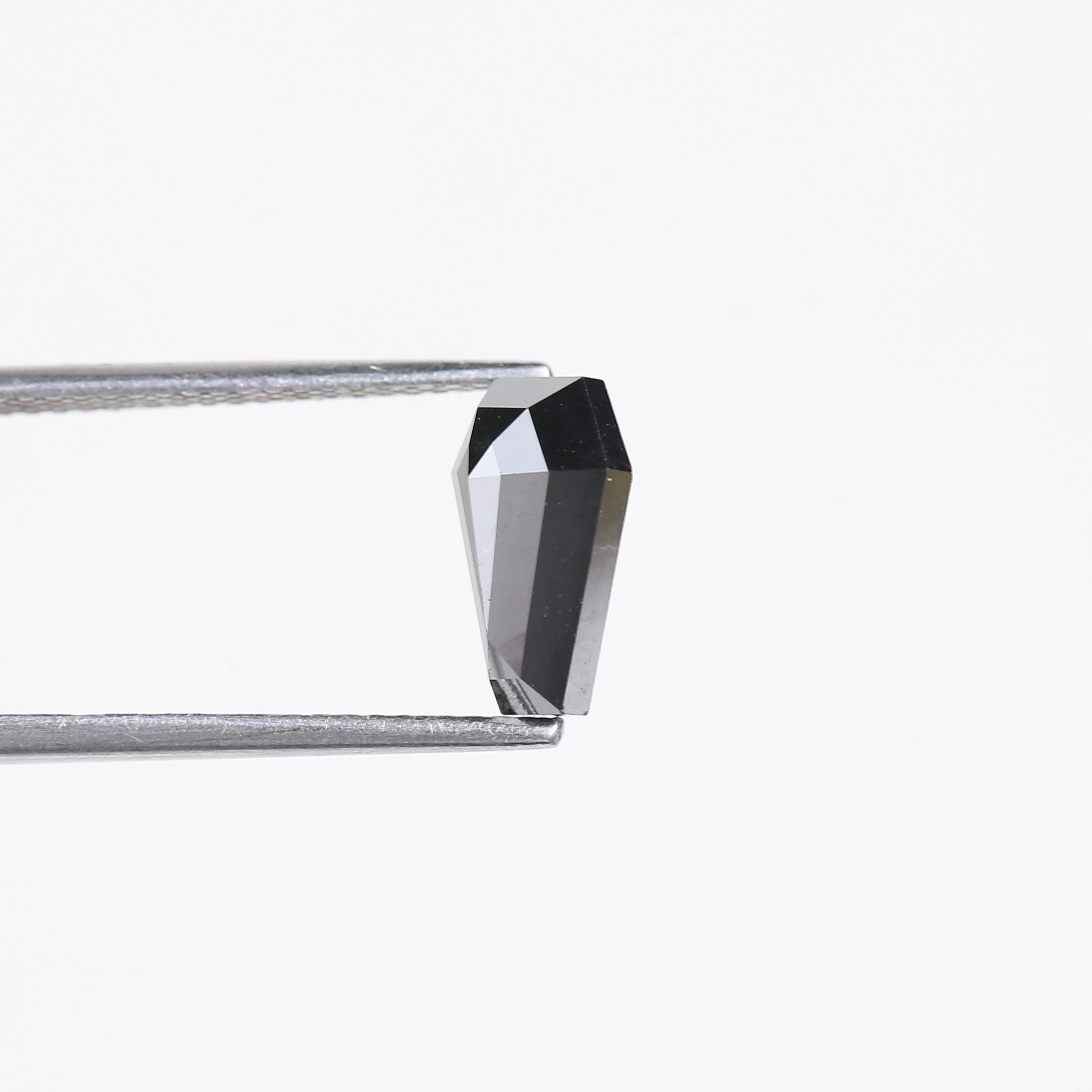 1.71 Carat Coffin Cut Natural Black Diamond 9.8 MM