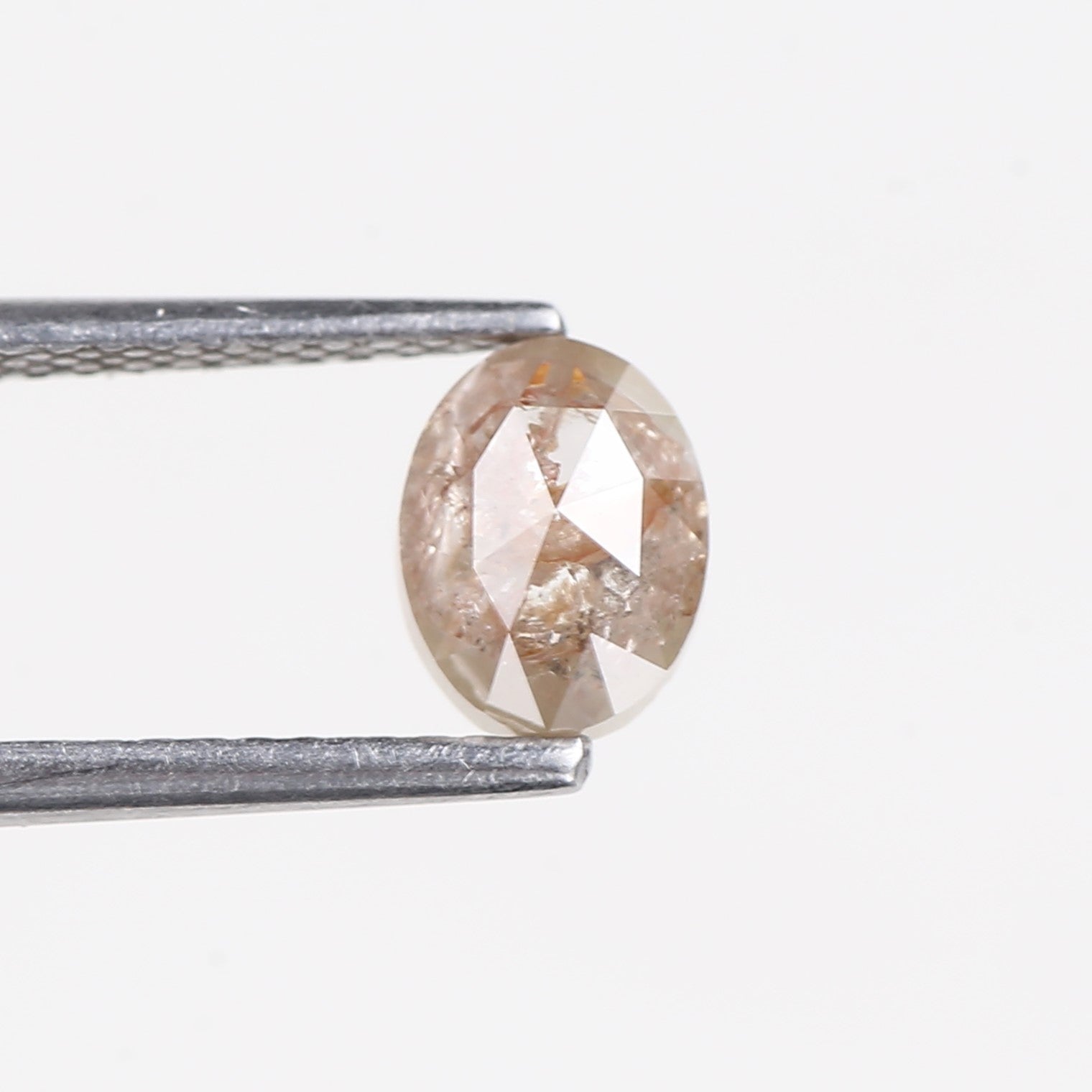 1 Carat Salt and Pepper Diamond Oval Rose Cut Natural Stone 6.6 MM