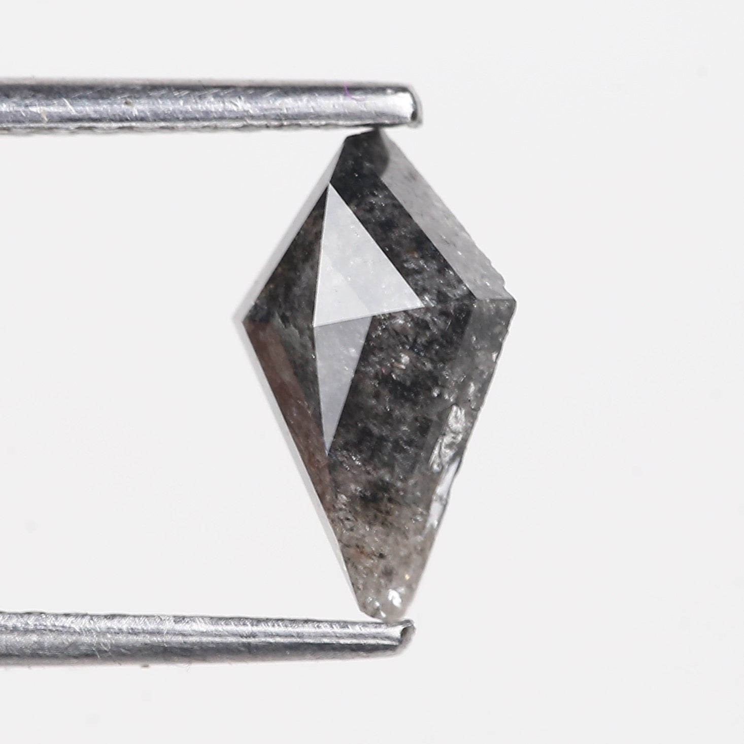 1.02 Carat Natural Kite Cut Grey Salt And Pepper Diamond 9.65 MM