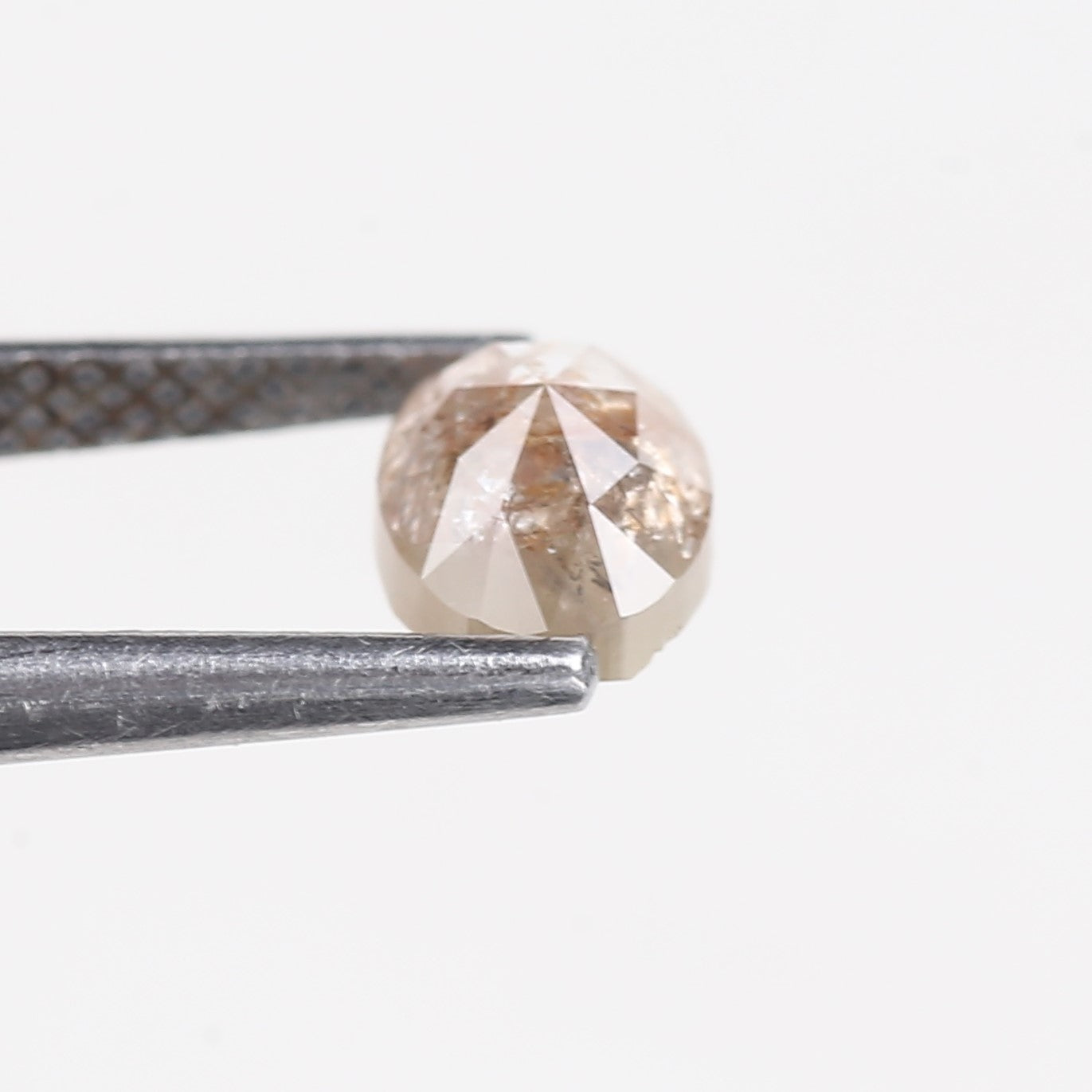 1 Carat Salt and Pepper Diamond Oval Rose Cut Natural Stone 6.6 MM
