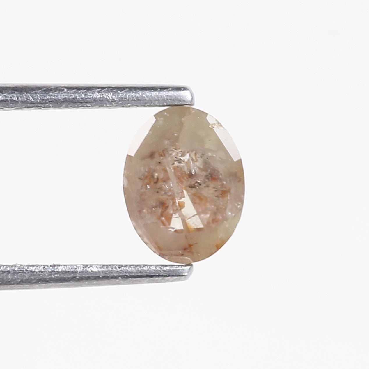 1 Carat Salt and Pepper Diamond Oval Rose Cut Natural Stone 6.6 MM
