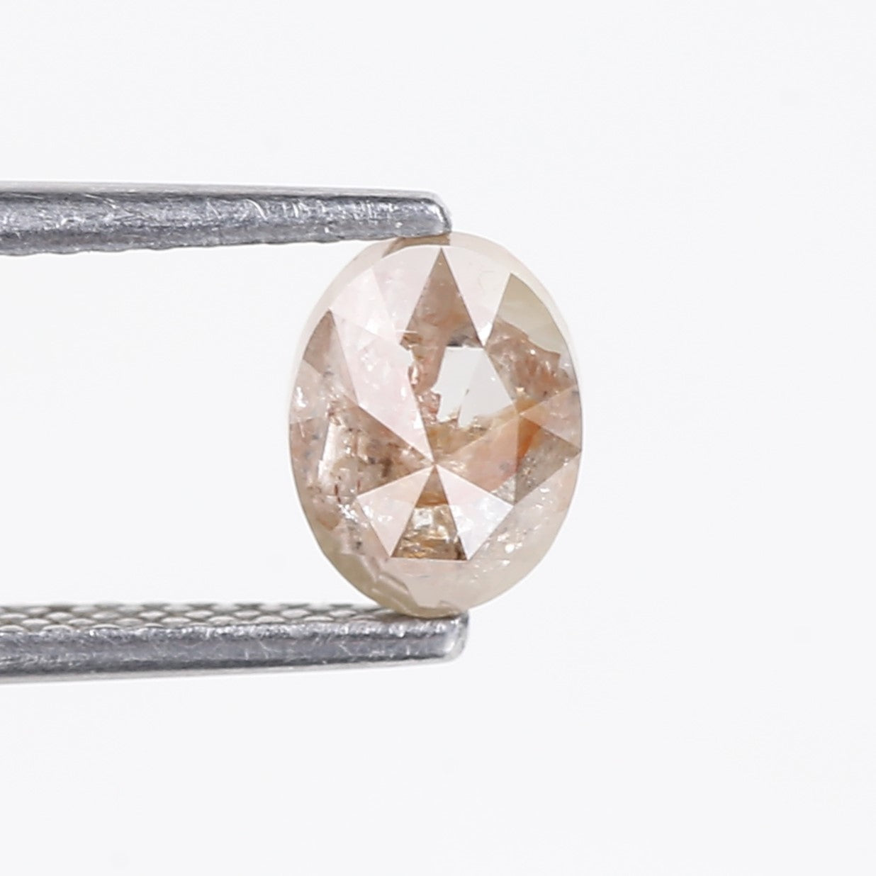 1 Carat Salt and Pepper Diamond Oval Rose Cut Natural Stone 6.6 MM