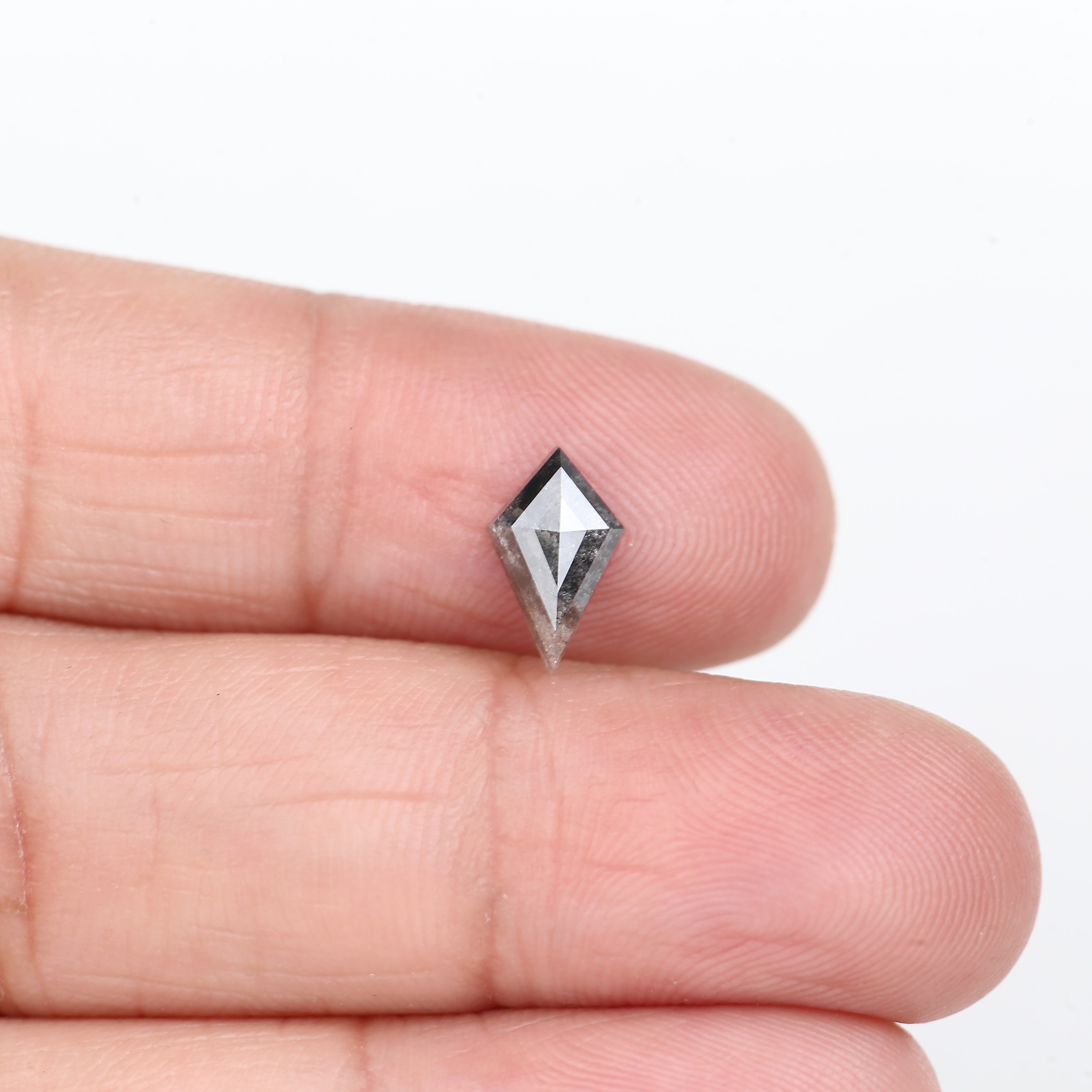 1.02 Carat Natural Kite Cut Grey Salt And Pepper Diamond 9.65 MM