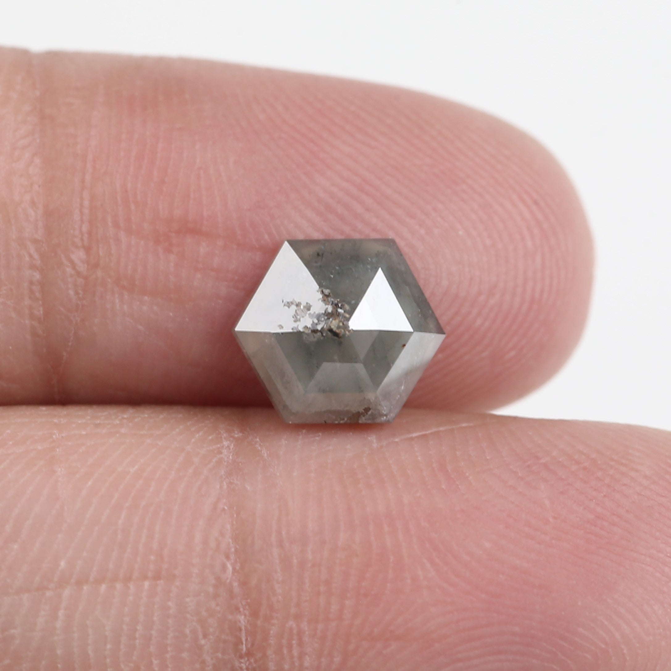 1.38 Carat Rustic Hexagon Cut Natural Loose Diamond 7.44 MM