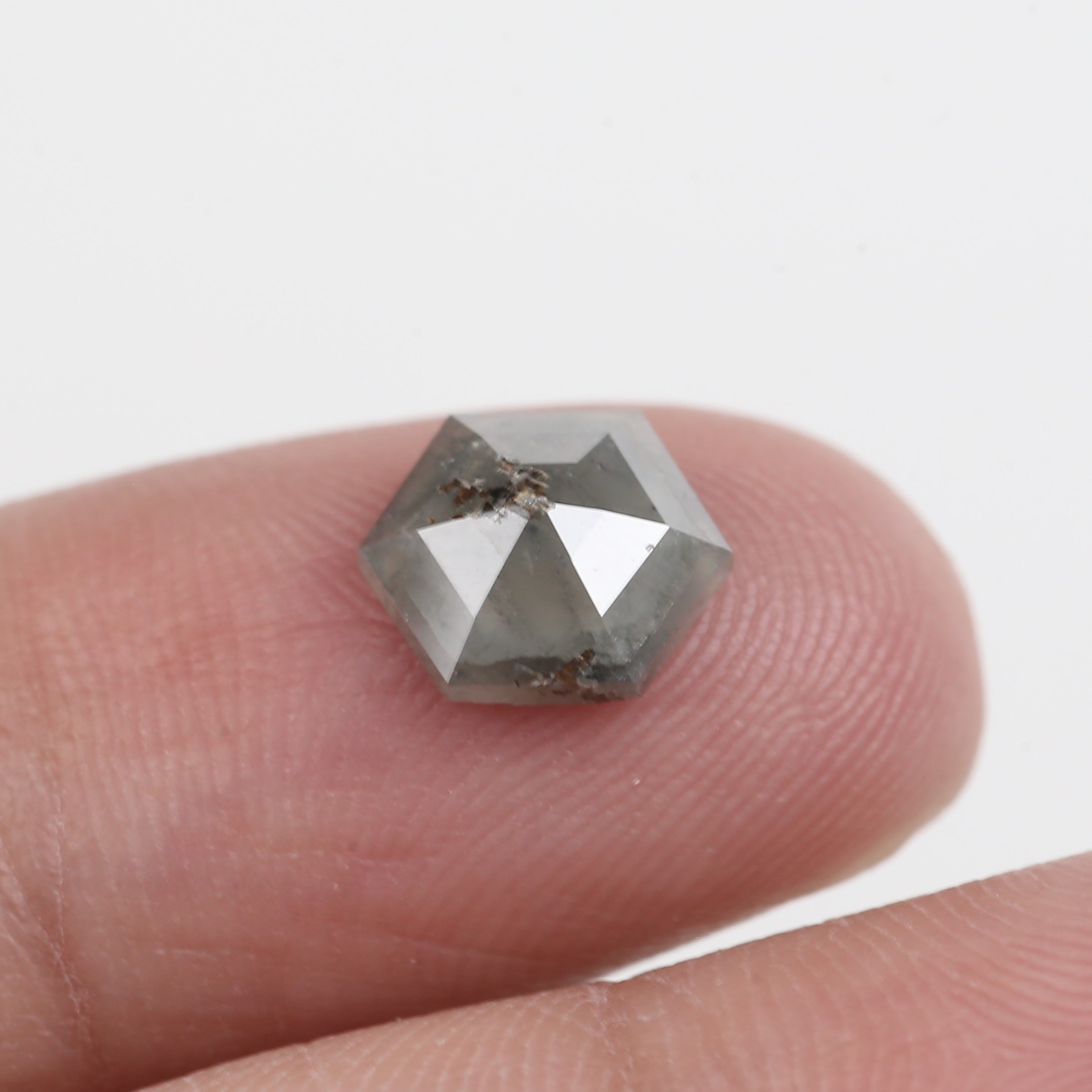 1.38 Carat Rustic Hexagon Cut Natural Loose Diamond 7.44 MM
