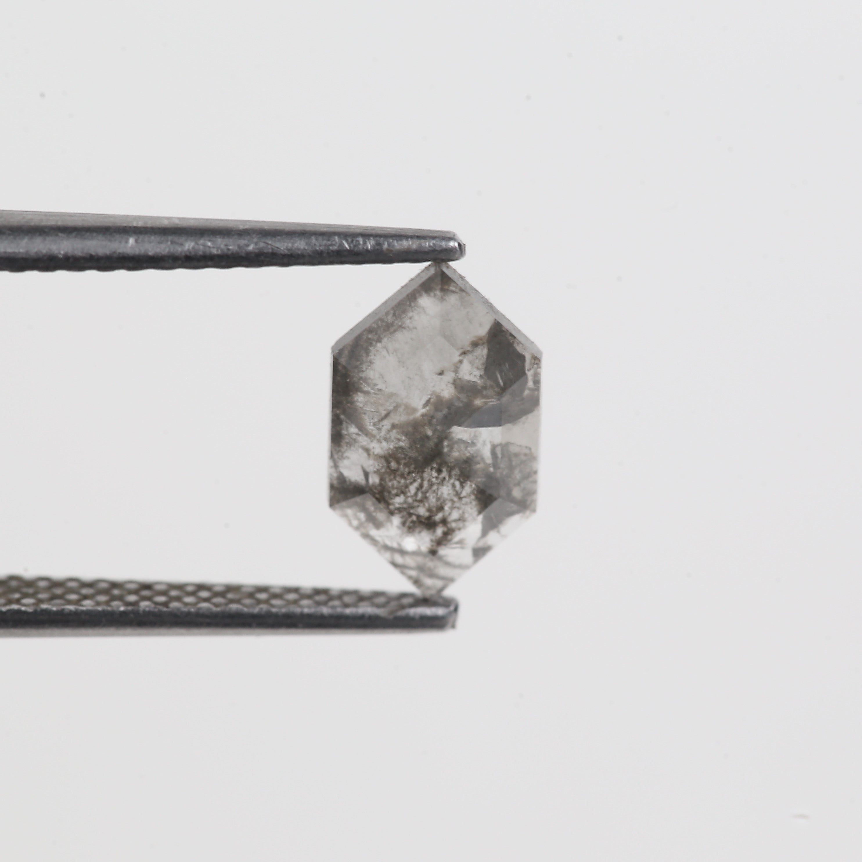 0.82 Carat Salt And Pepper Hexagon Cut Natural Diamond 10 MM