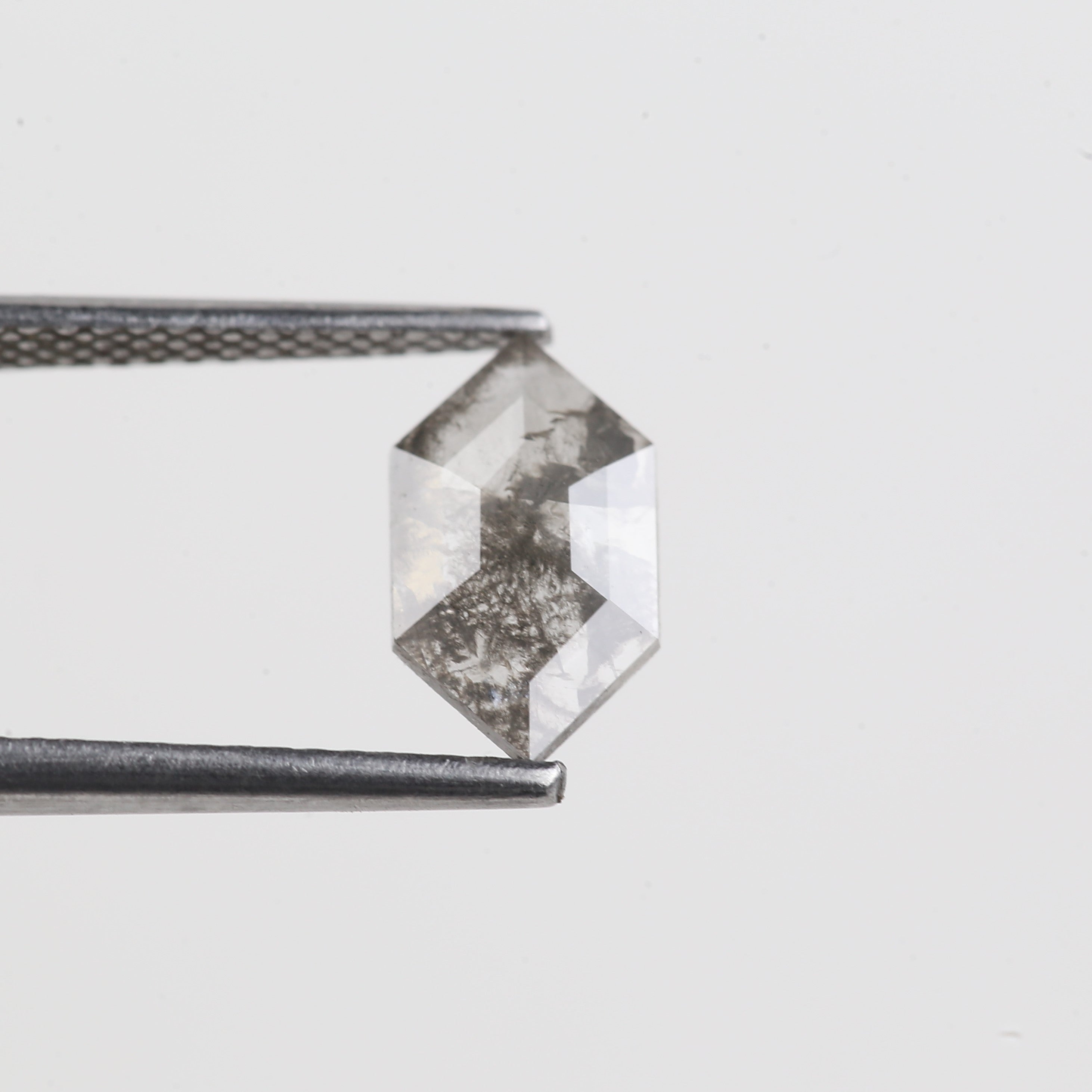 0.82 Carat Salt And Pepper Hexagon Cut Natural Diamond 10 MM
