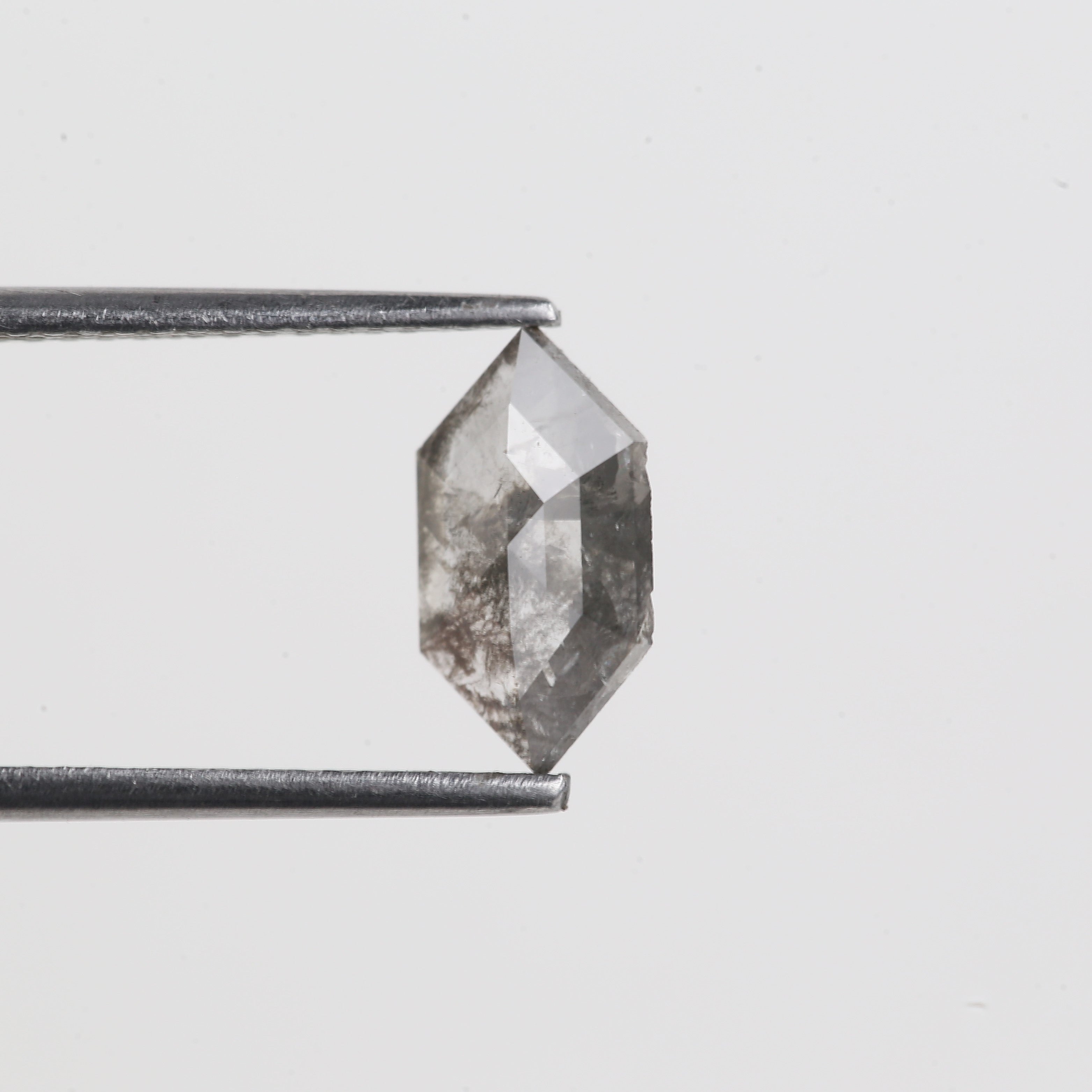 0.82 Carat Salt And Pepper Hexagon Cut Natural Diamond 10 MM