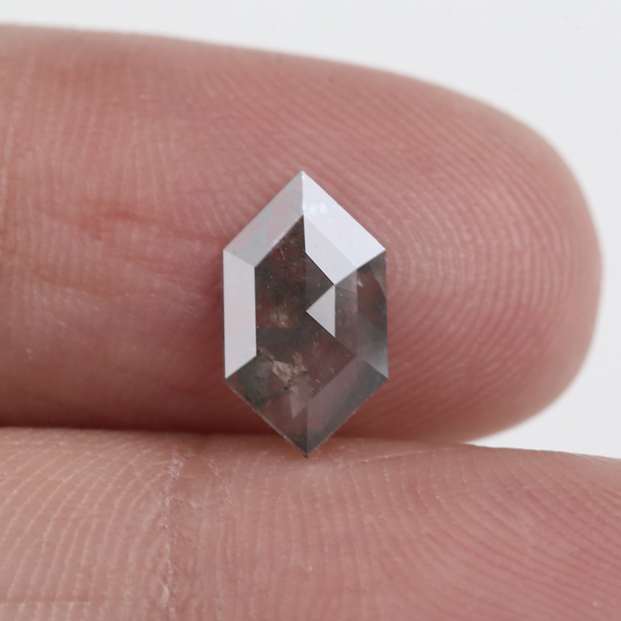 0.82 Carat Salt And Pepper Hexagon Cut Natural Diamond 10 MM