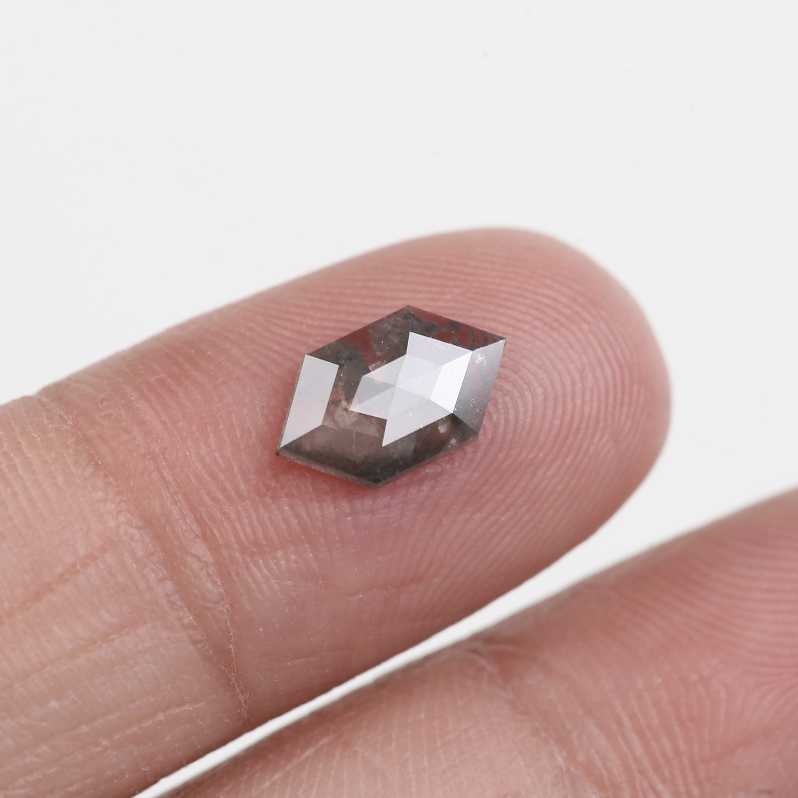 0.82 Carat Salt And Pepper Hexagon Cut Natural Diamond 10 MM