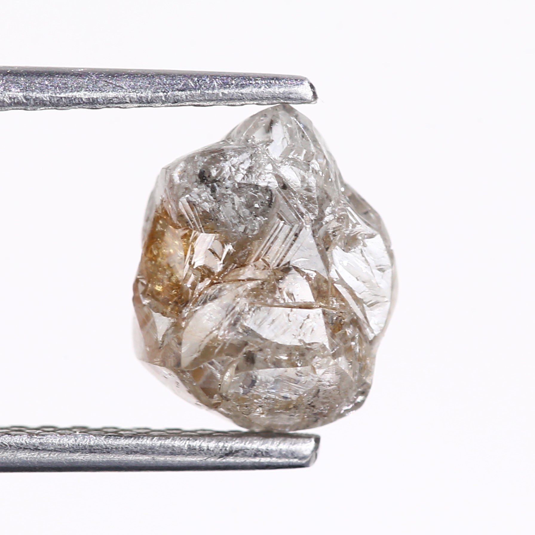 2.33 Carat Natural Uncut Raw Gray Rough Diamond 8.20 MM