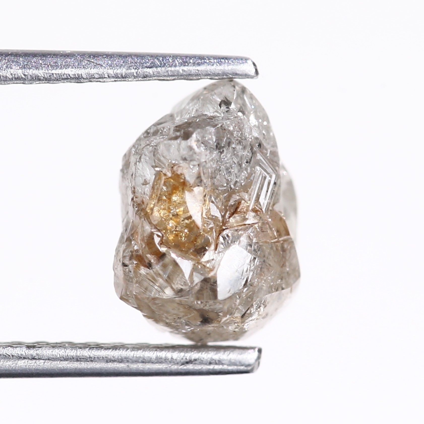 2.33 Carat Natural Uncut Raw Gray Rough Diamond 8.20 MM