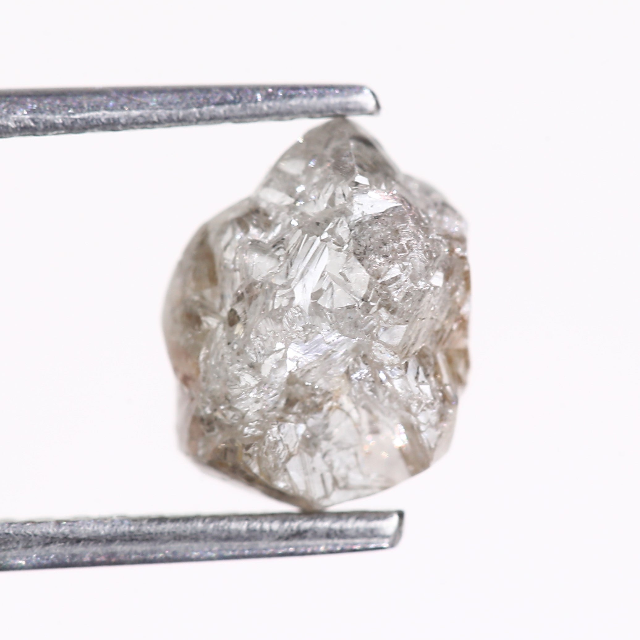 2.33 Carat Natural Uncut Raw Gray Rough Diamond 8.20 MM