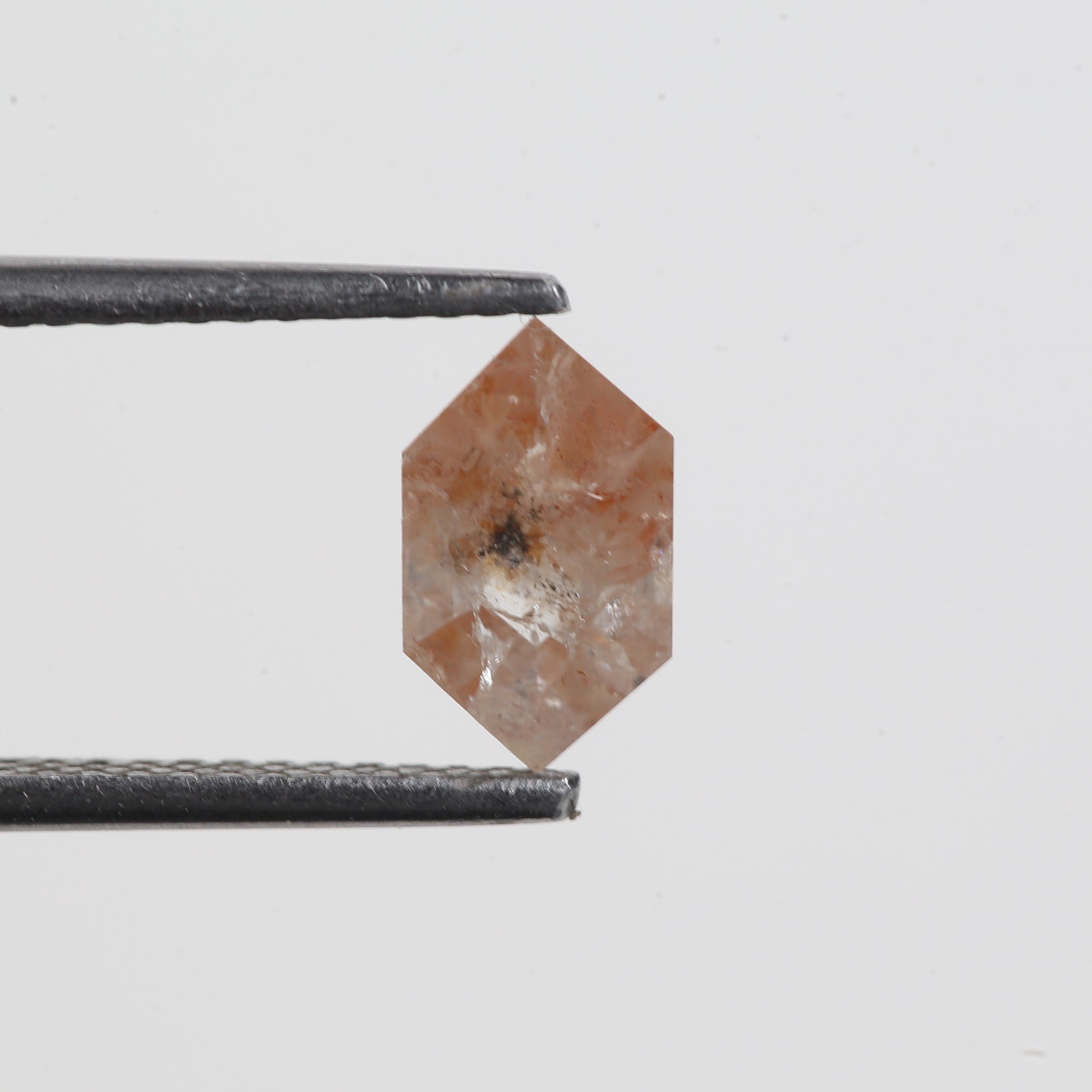 0.97 Carat Hexagon Cut Pink Salt and Pepper Diamond For Orion Ring 8.20 MM
