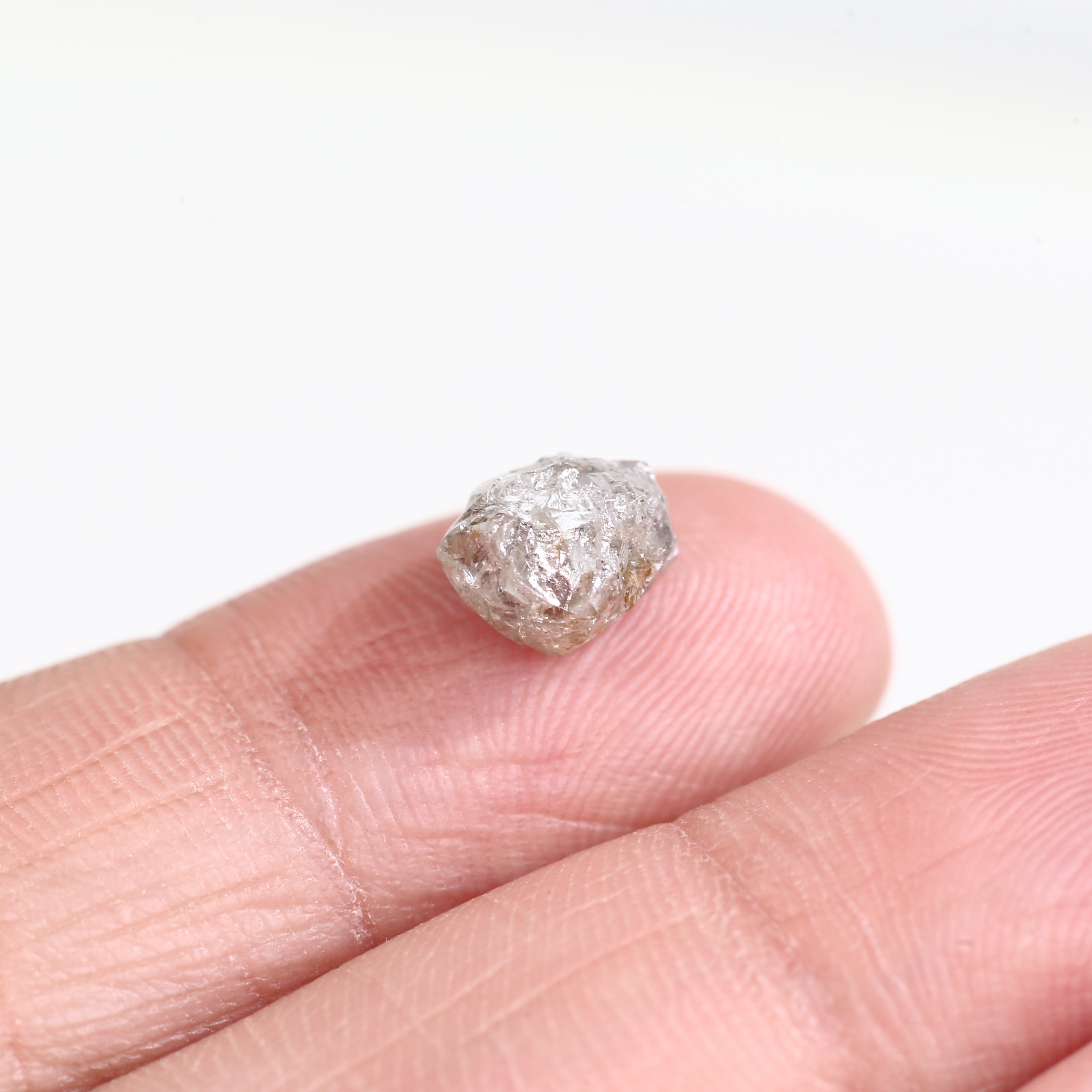 2.33 Carat Natural Uncut Raw Gray Rough Diamond 8.20 MM