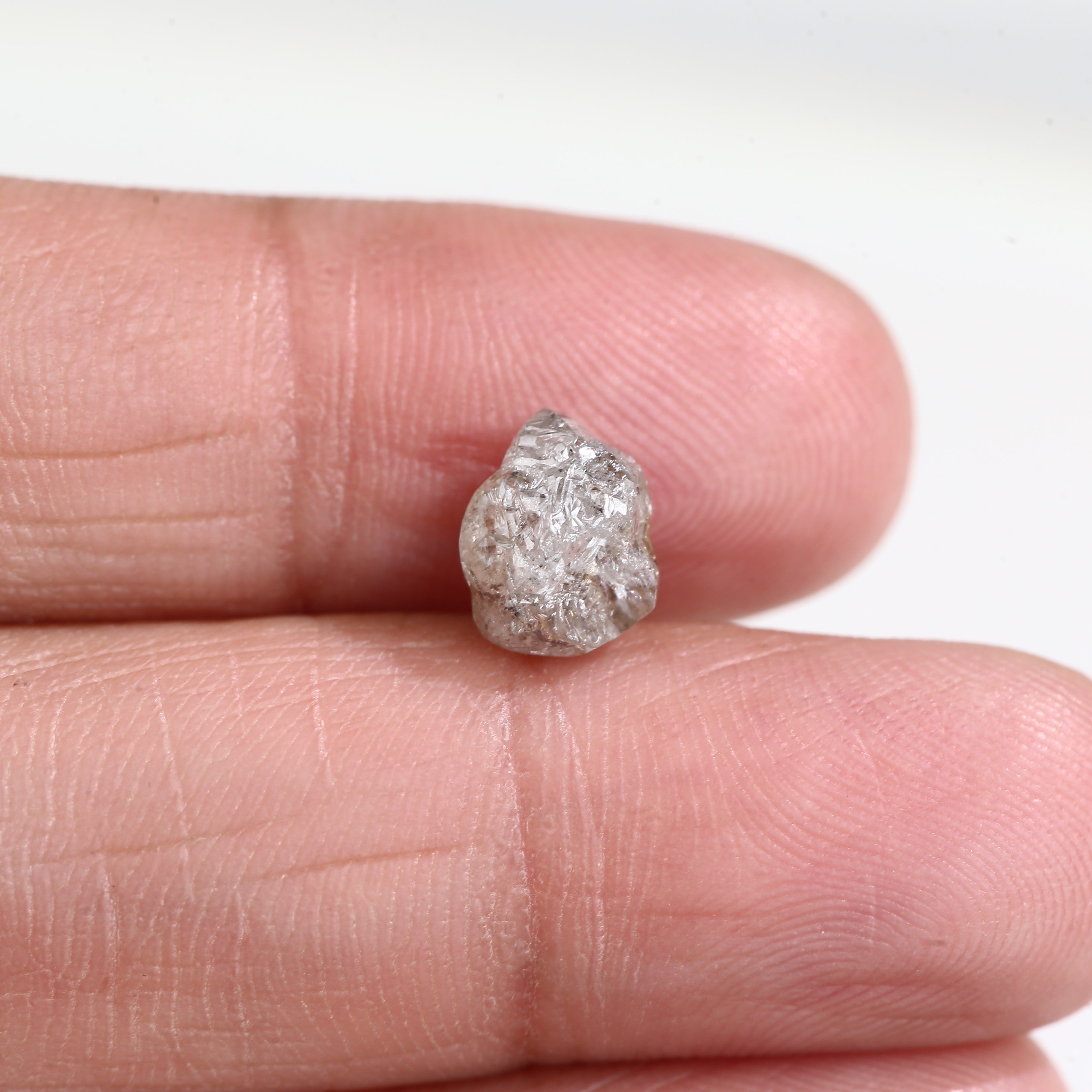 2.33 Carat Natural Uncut Raw Gray Rough Diamond 8.20 MM