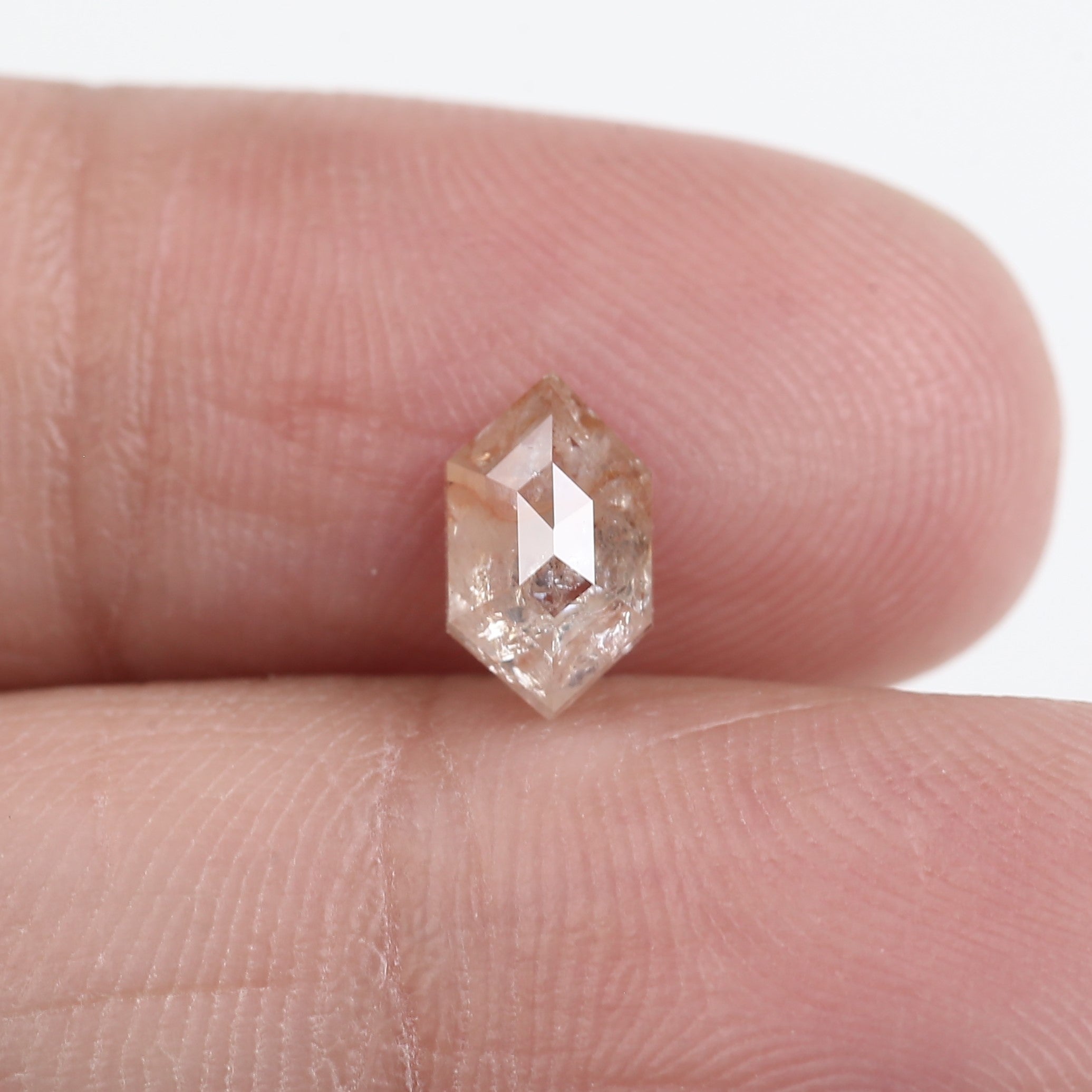 0.97 Carat Hexagon Cut Pink Salt and Pepper Diamond For Orion Ring 8.20 MM