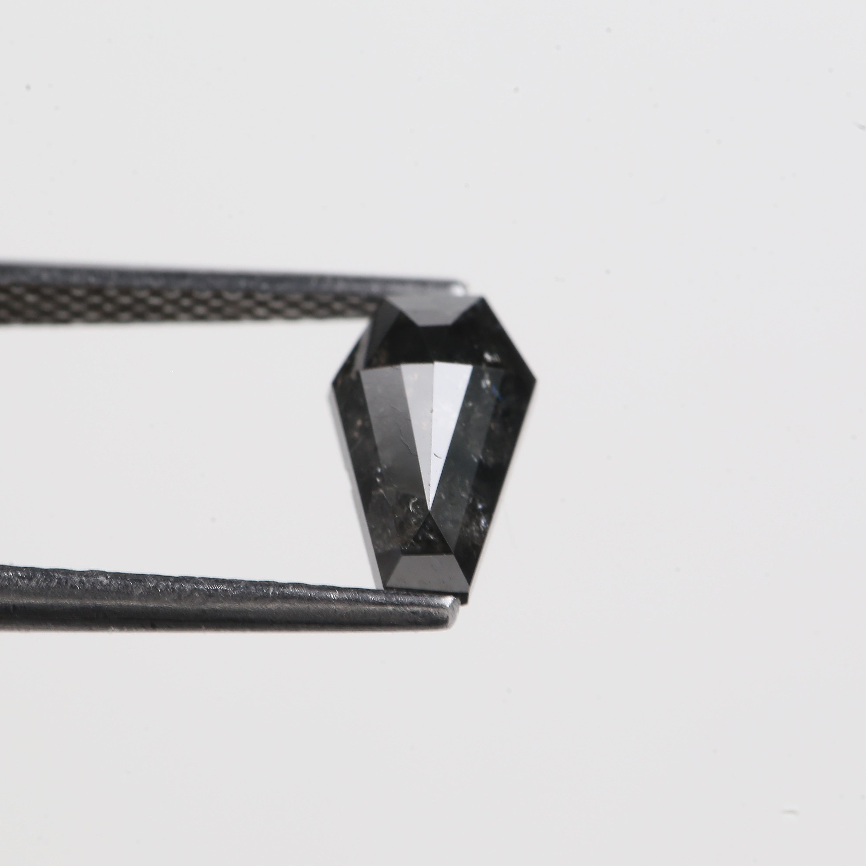 1 Carat Coffin Cut Diamond Black Salt And Pepper Unique 8.68 MM