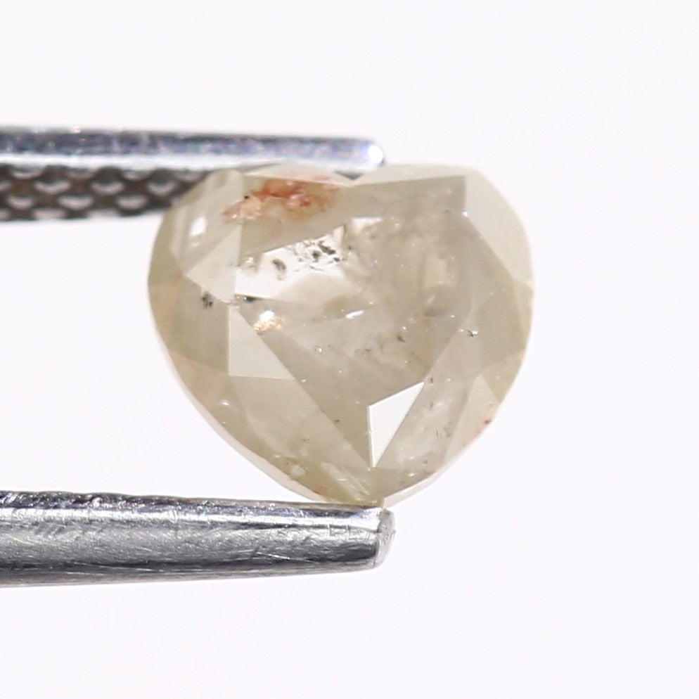 0.94 Carat Natural Gray Heart Cut Salt and Pepper Diamond 5.53 MM