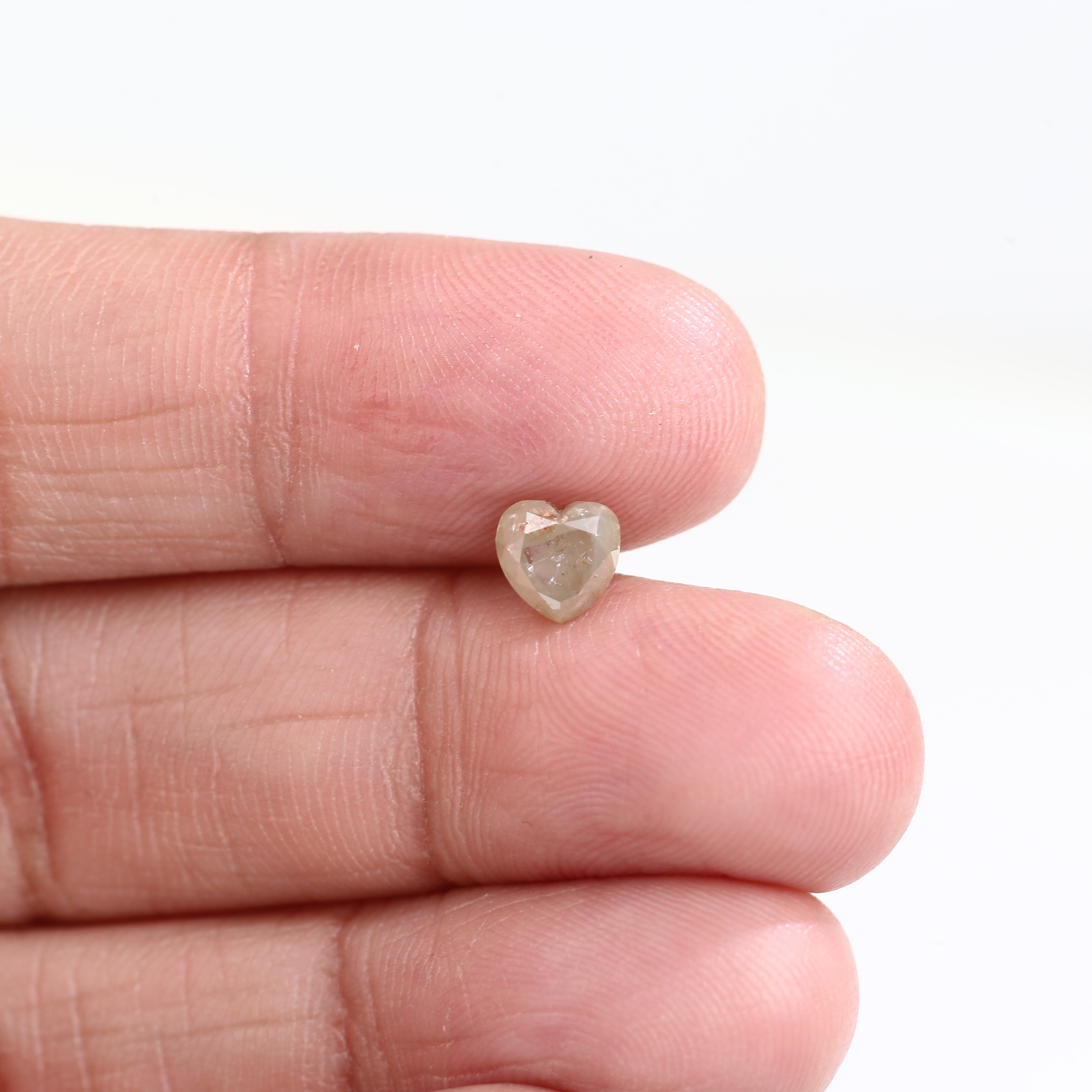 0.94 Carat Natural Gray Heart Cut Salt and Pepper Diamond 5.53 MM