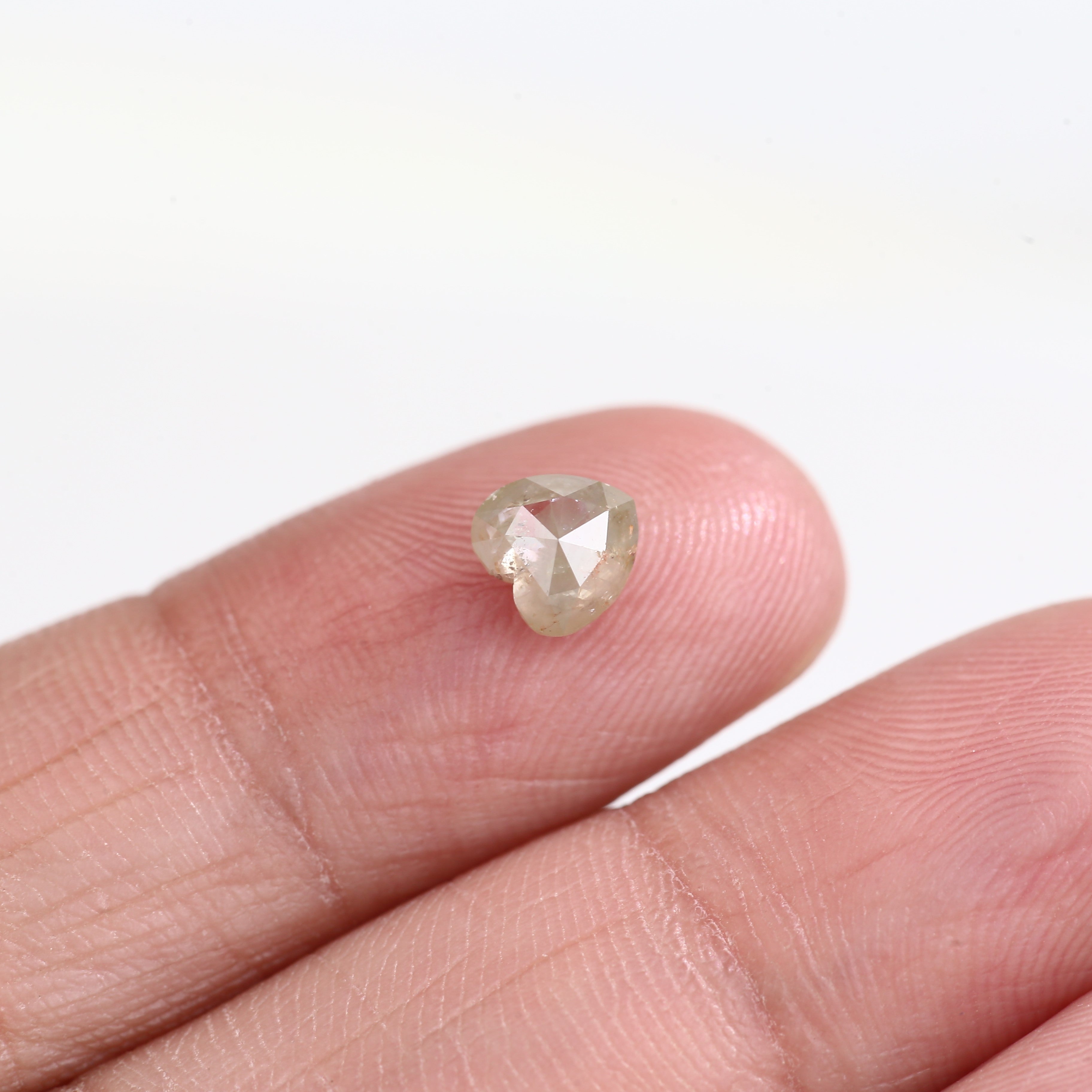 0.94 Carat Natural Gray Heart Cut Salt and Pepper Diamond 5.53 MM