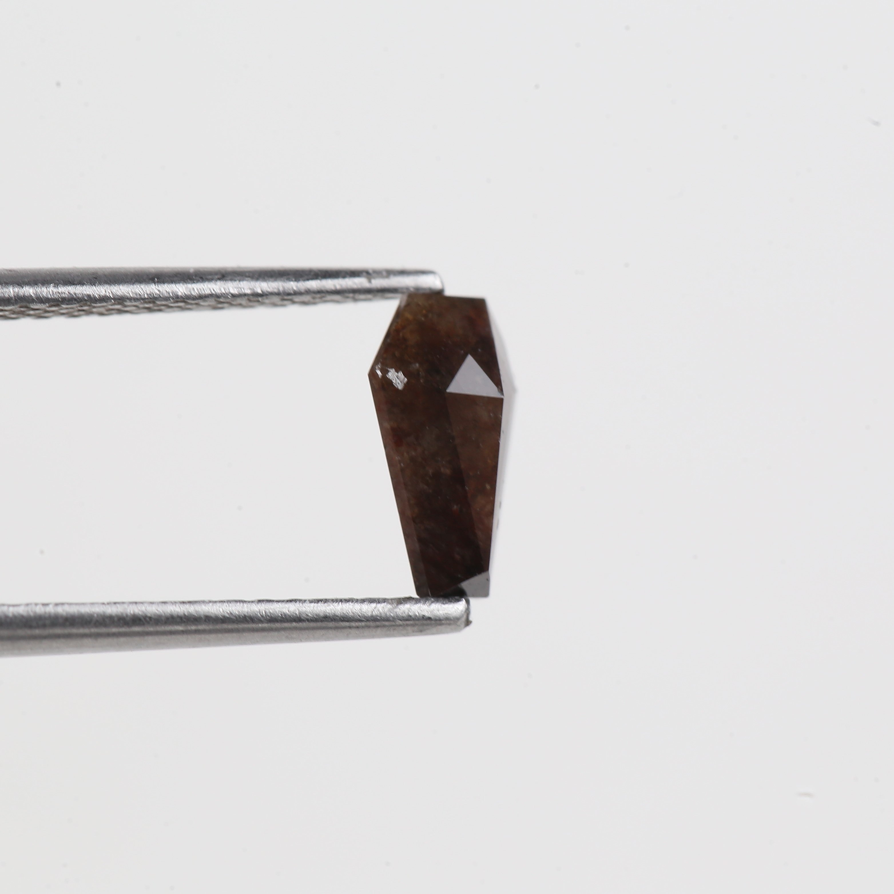0.64 Carat Natural Loose Coffin Cut Diamond Dark Brown Colour 7.73 MM
