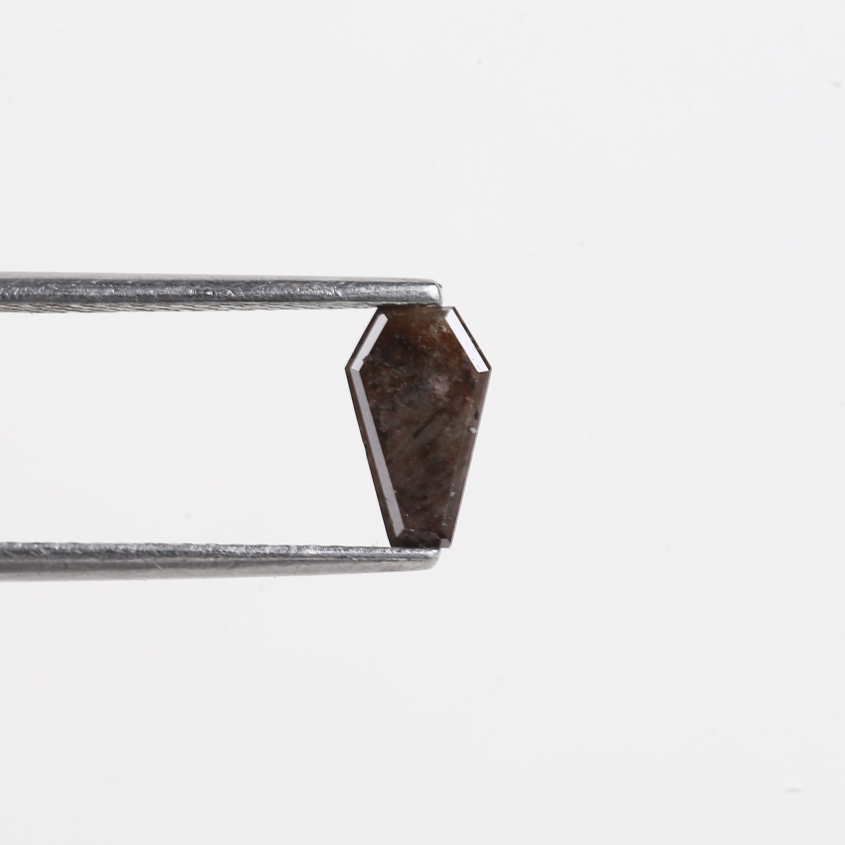 0.64 Carat Natural Loose Coffin Cut Diamond Dark Brown Colour 7.73 MM