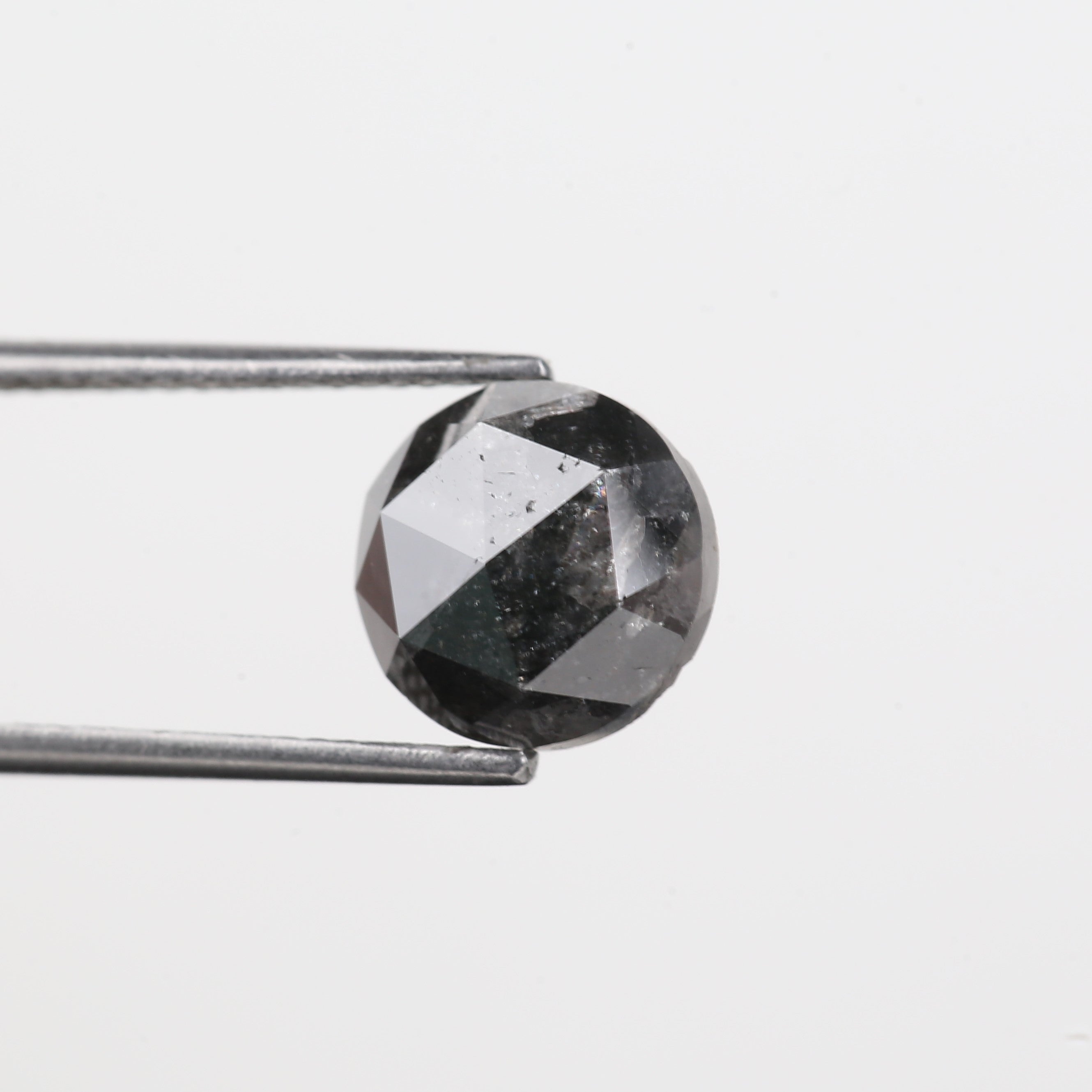 3.10 Carat Natural Loose Black Diamond Round Rose Cut 9.11 MM