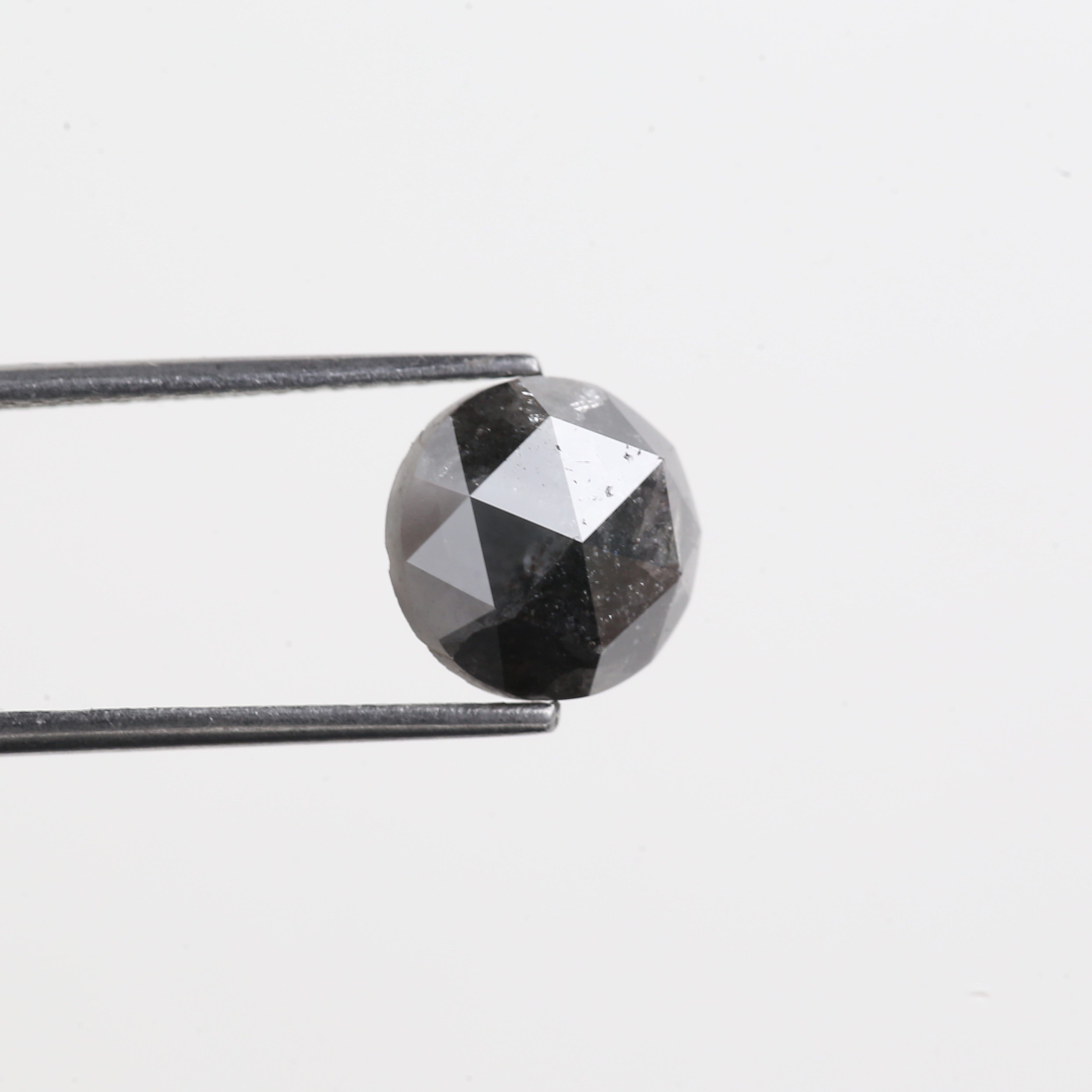 3.10 Carat Natural Loose Black Diamond Round Rose Cut 9.11 MM