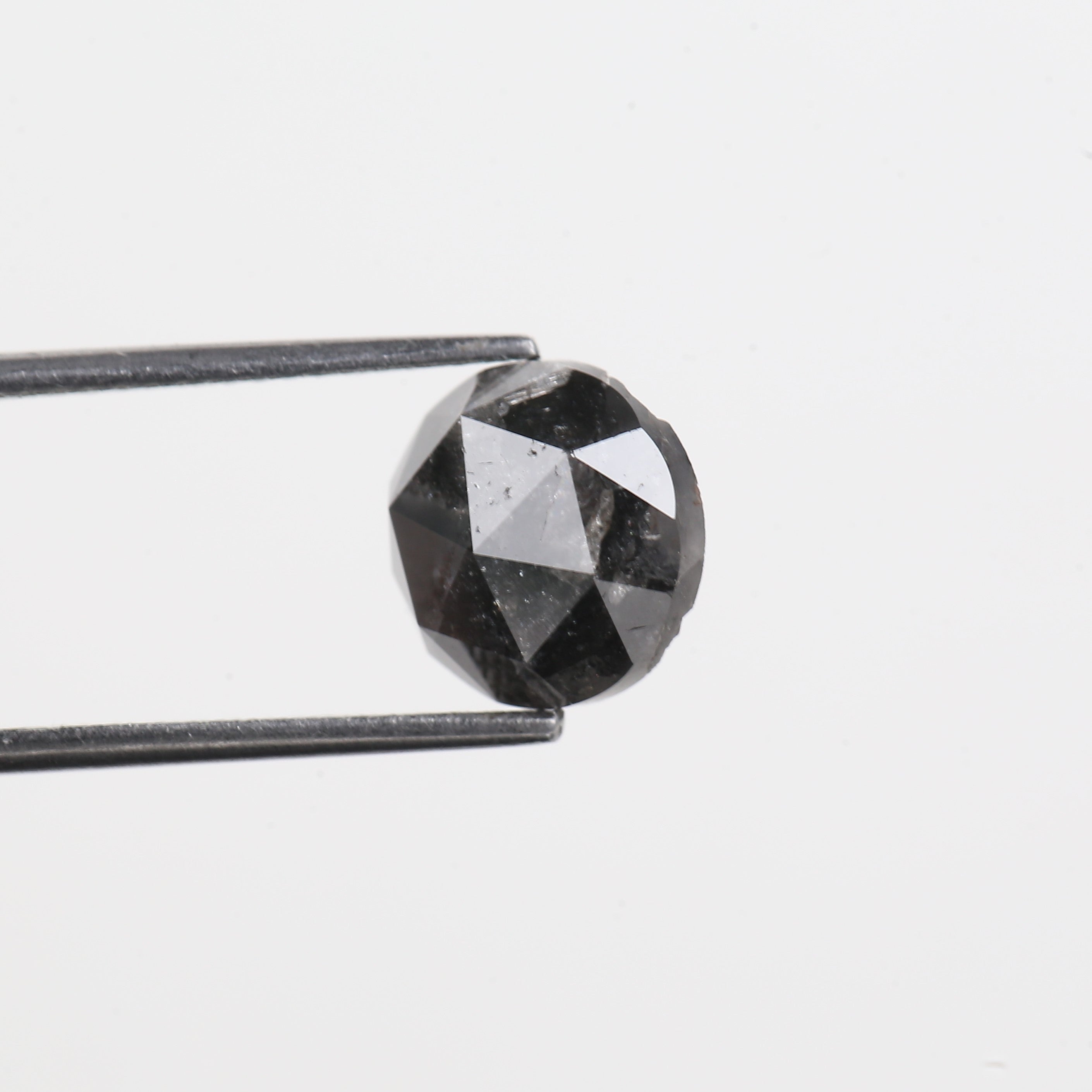 3.10 Carat Natural Loose Black Diamond Round Rose Cut 9.11 MM