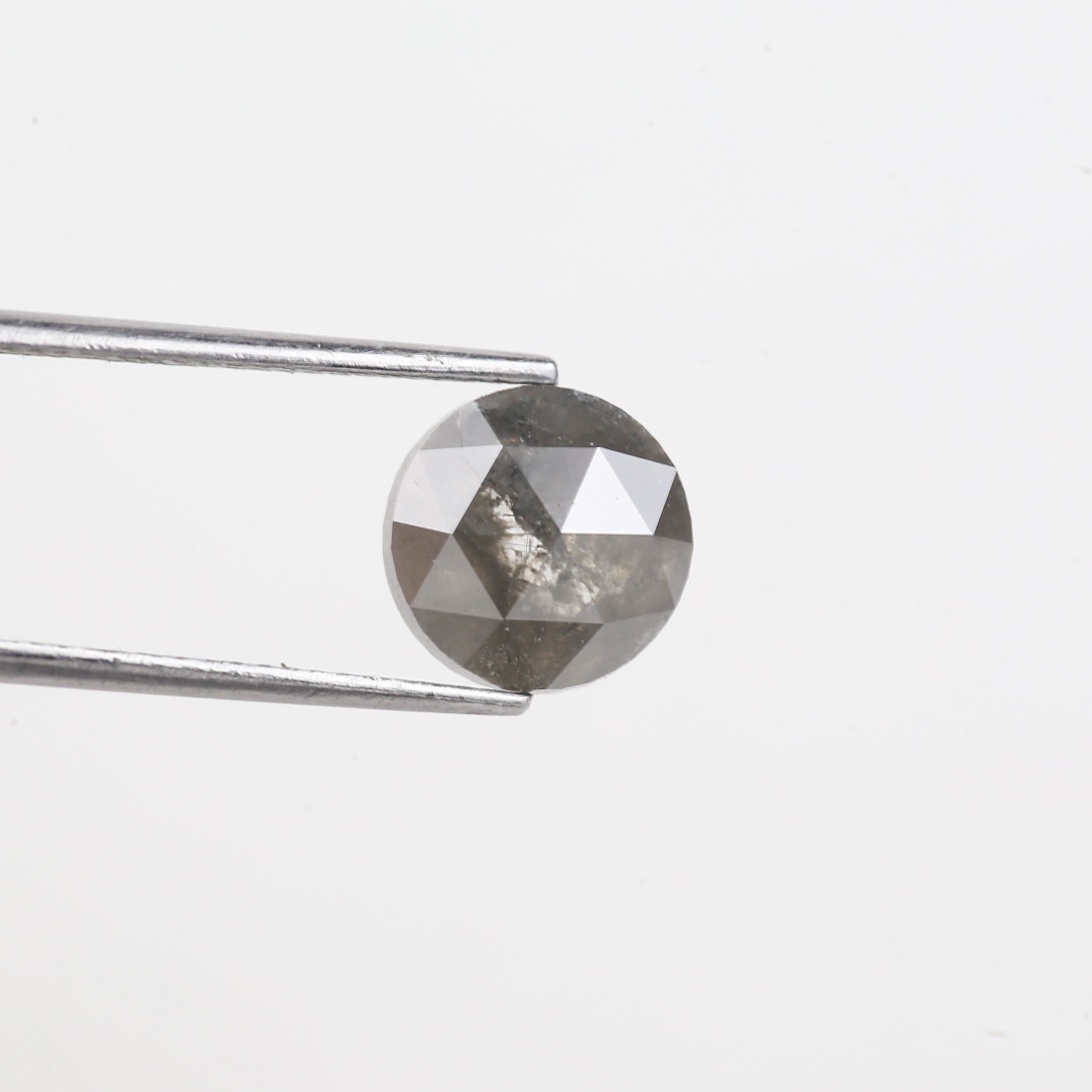 2.76 Carat Salt and Pepper Round Rose Cut Loose Diamond 9 MM