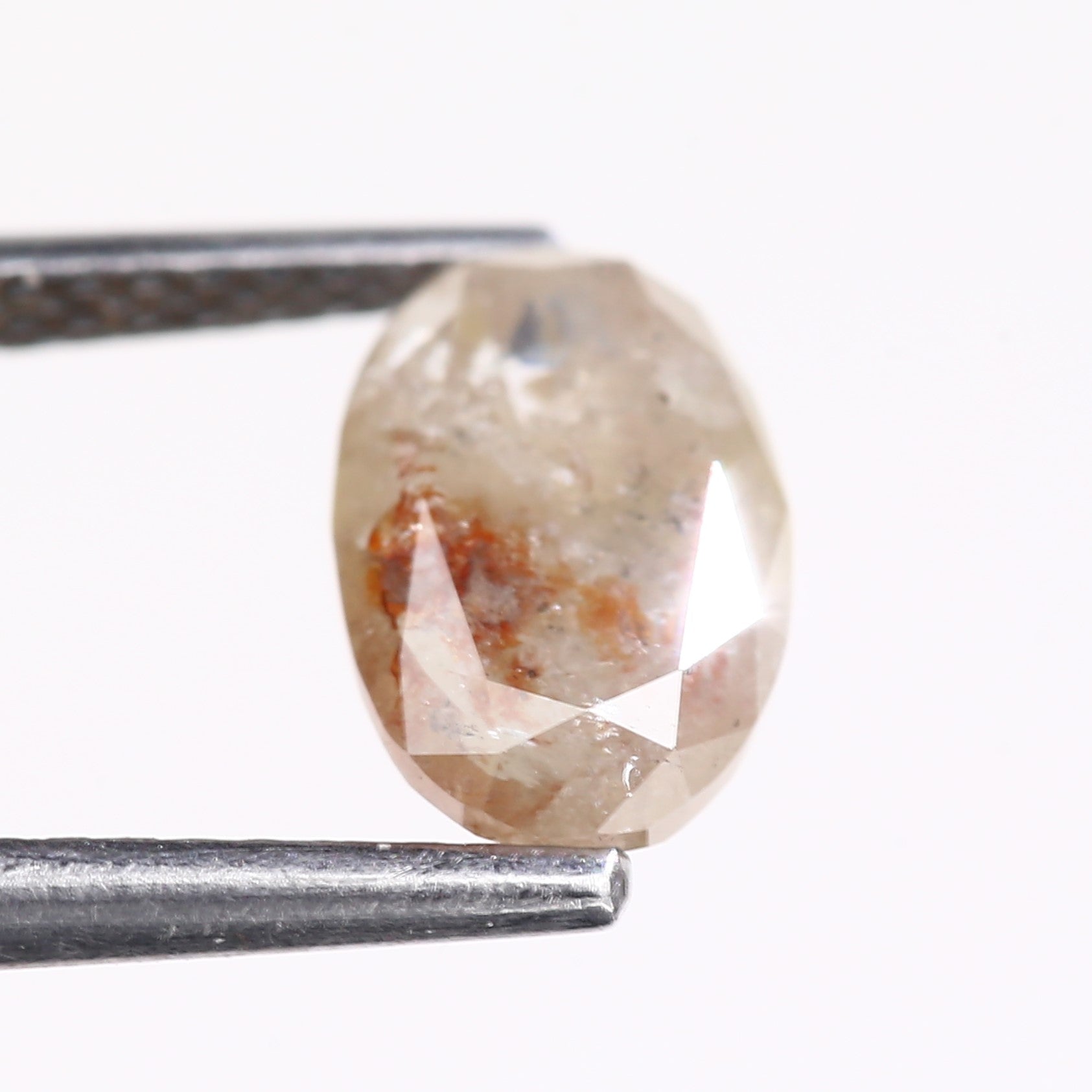 1.70 Carat Natural Oval Cut Orange Salt And Pepper Diamond 8.91 MM