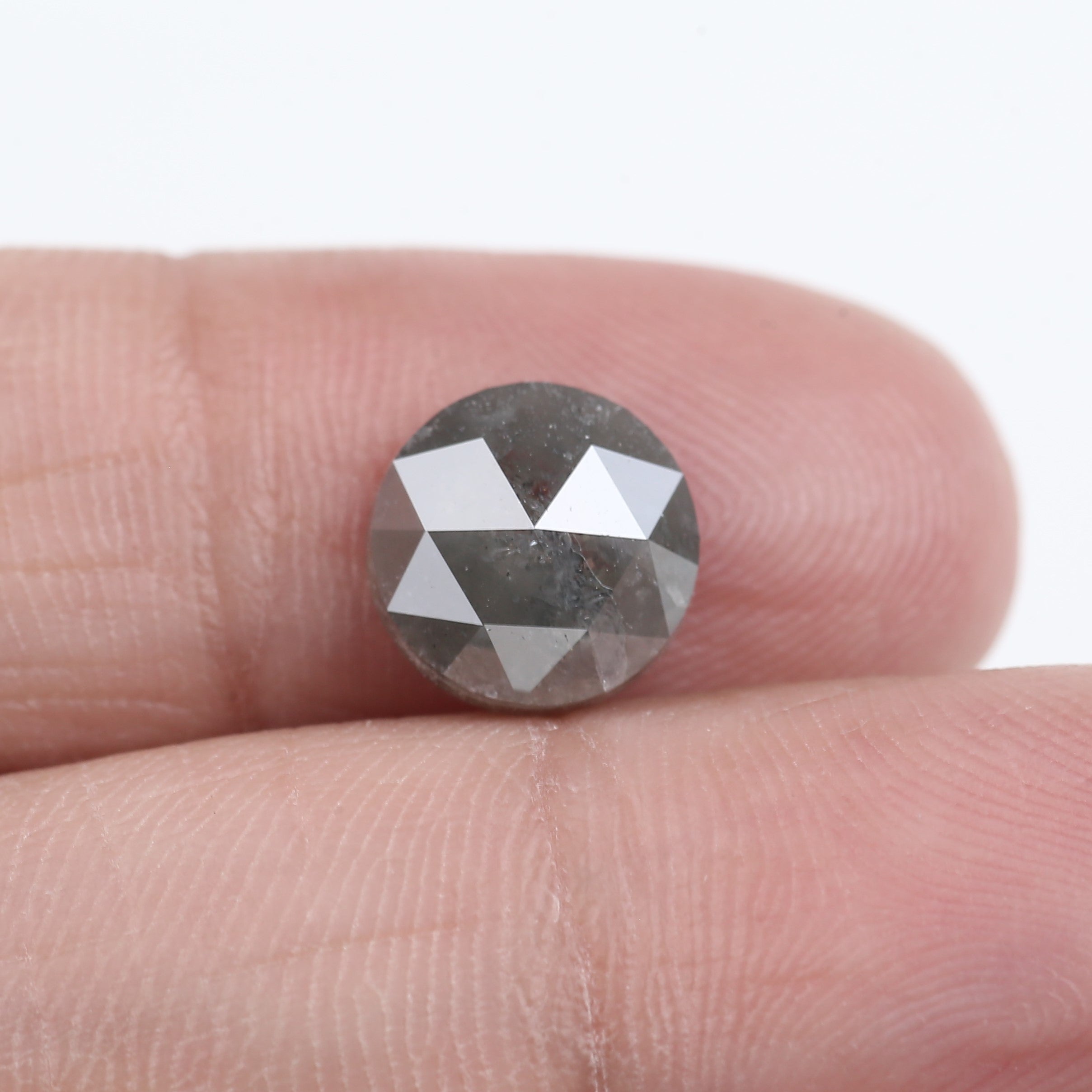 2.76 Carat Salt and Pepper Round Rose Cut Loose Diamond 9 MM