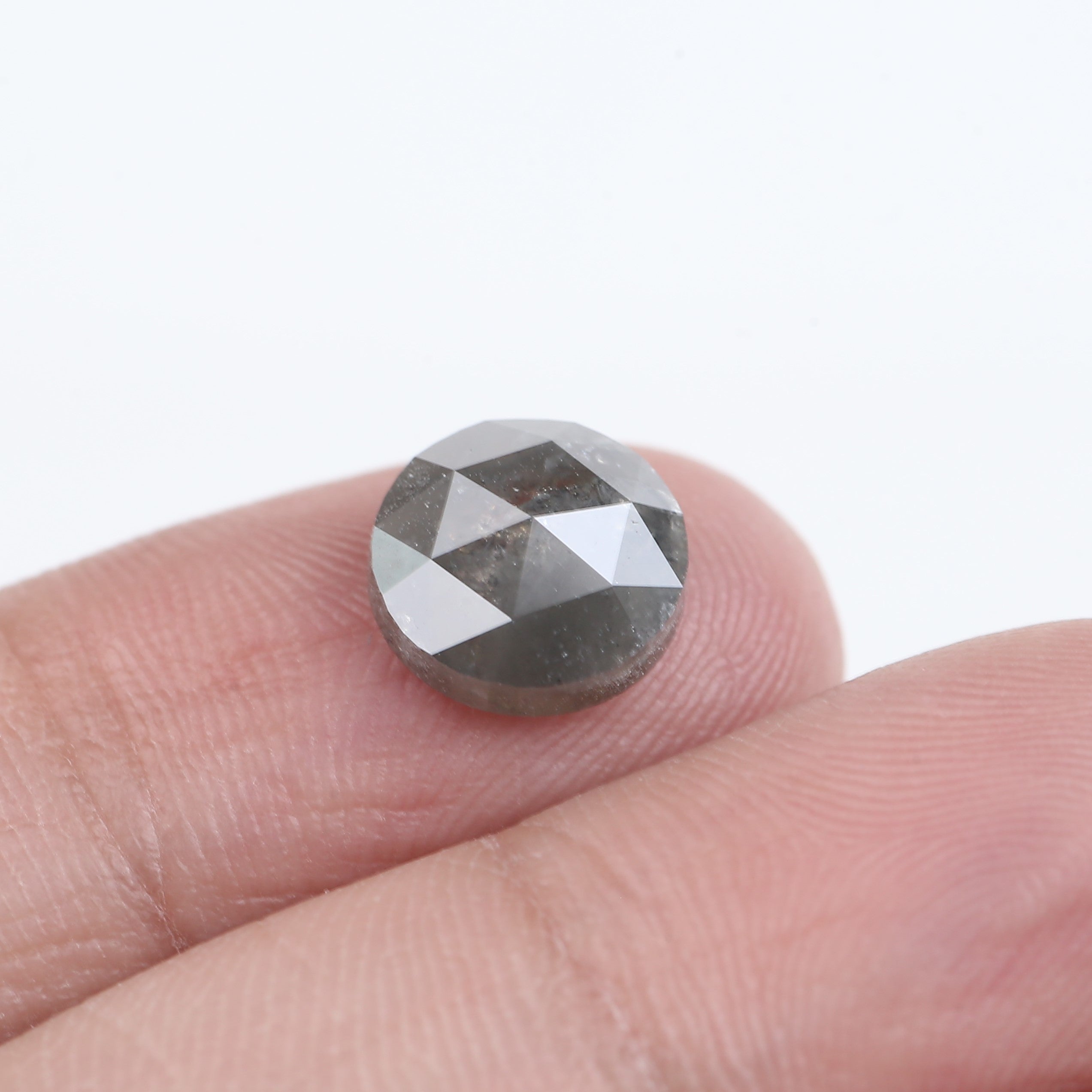 2.76 Carat Salt and Pepper Round Rose Cut Loose Diamond 9 MM