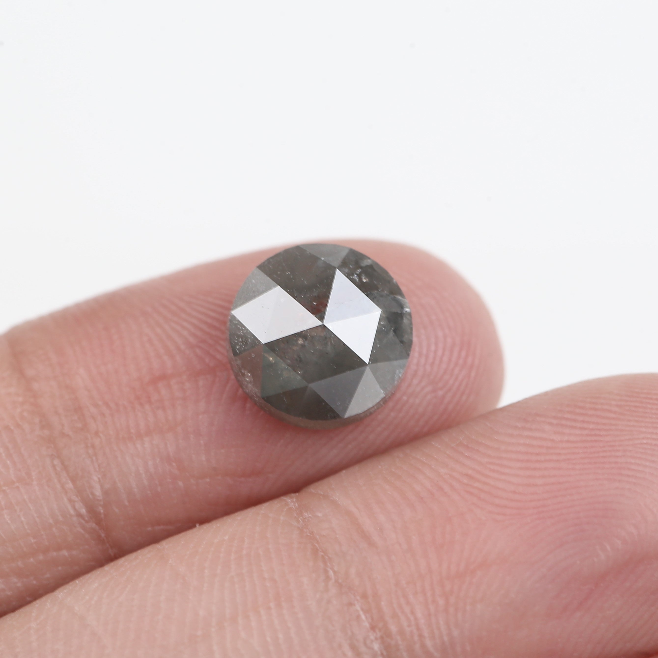 2.76 Carat Salt and Pepper Round Rose Cut Loose Diamond 9 MM