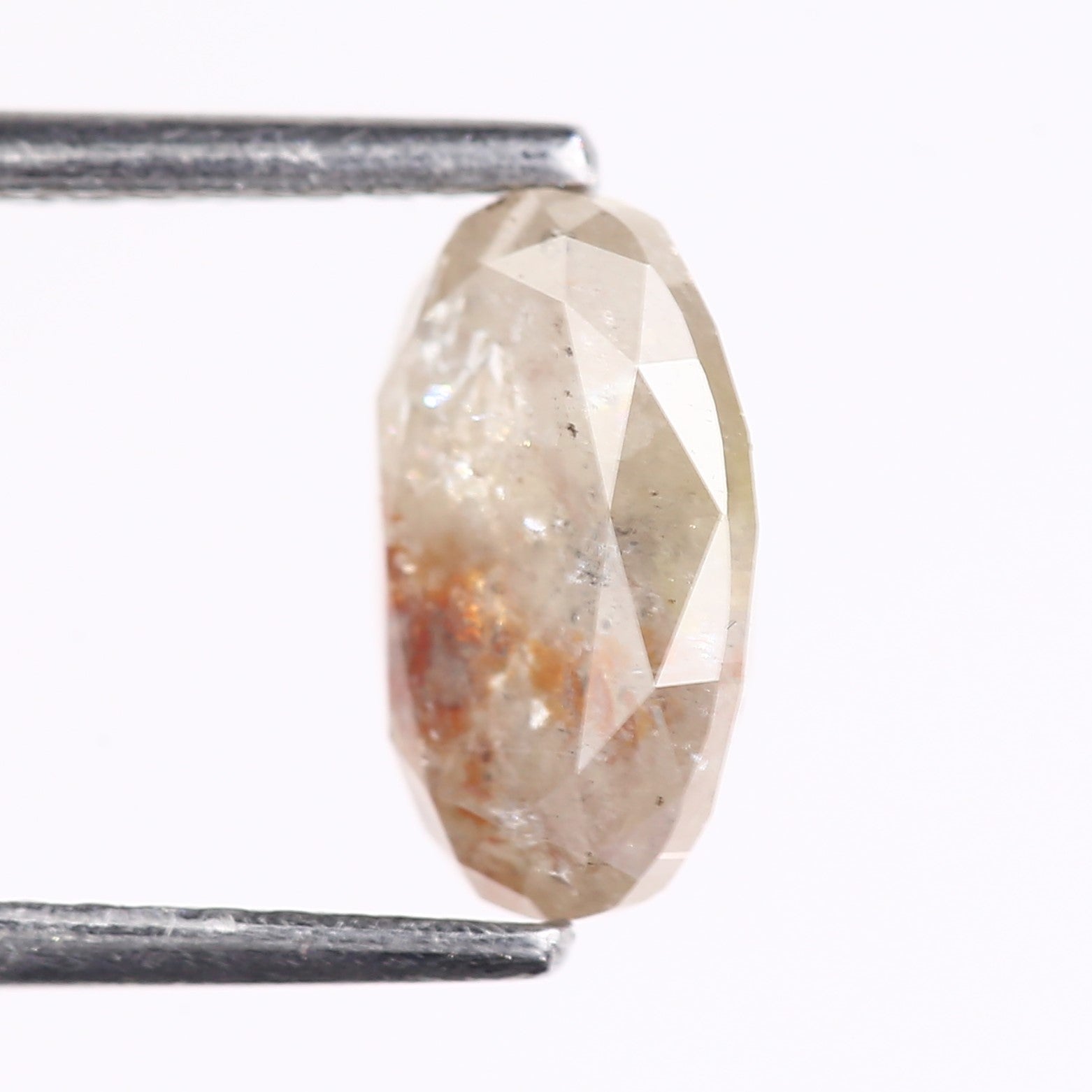 1.70 Carat Natural Oval Cut Orange Salt And Pepper Diamond 8.91 MM